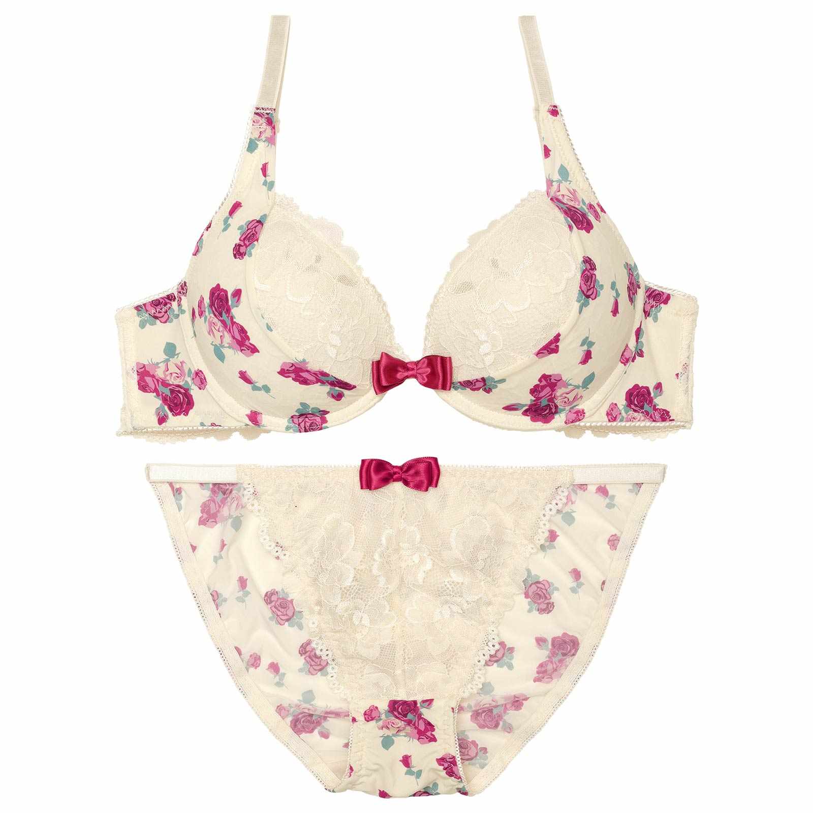 スウィートロゼットガーデンブラジャー&フルバックショーツ