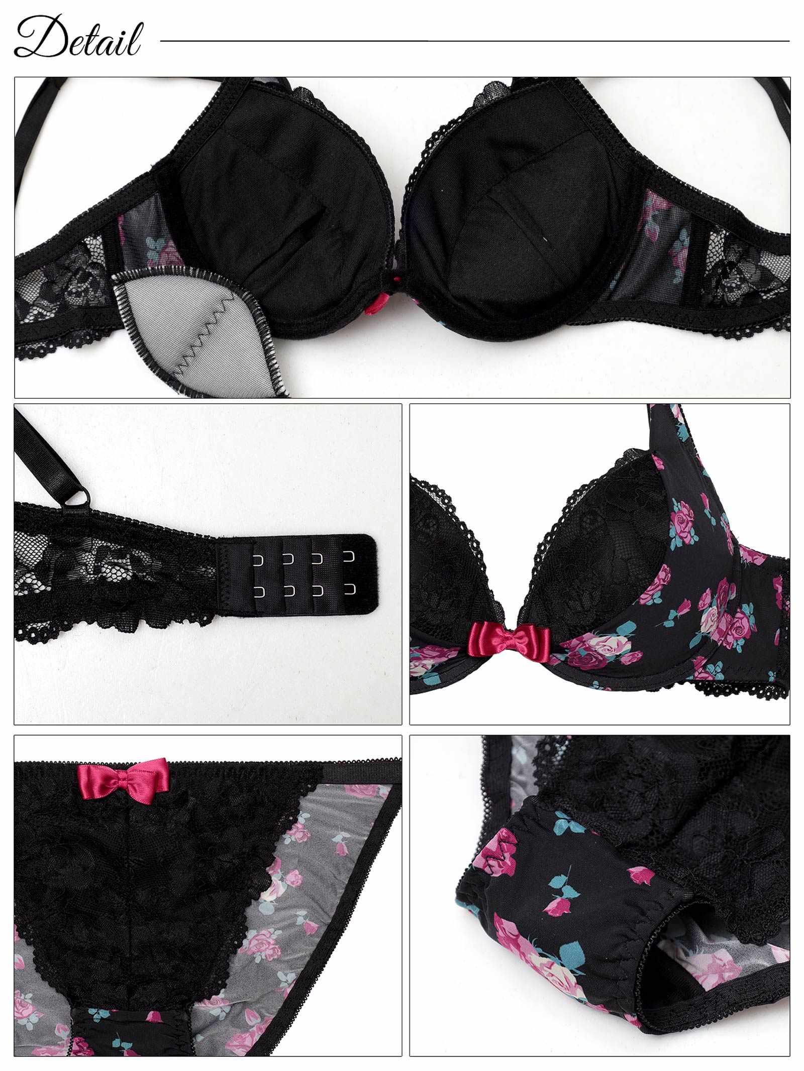 スウィートロゼットガーデンブラジャー&フルバックショーツ - 【公式】247Lingerie
