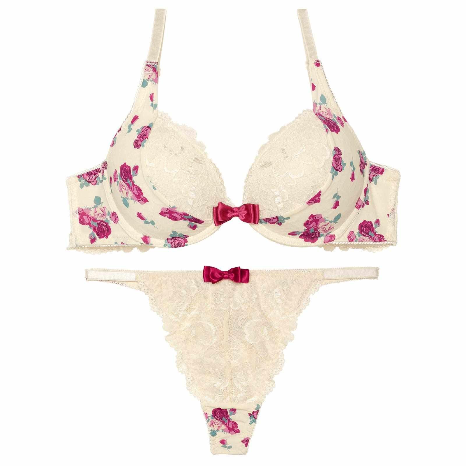 スウィートロゼットガーデンブラジャー&Tバックショーツ - 【公式】247Lingerie