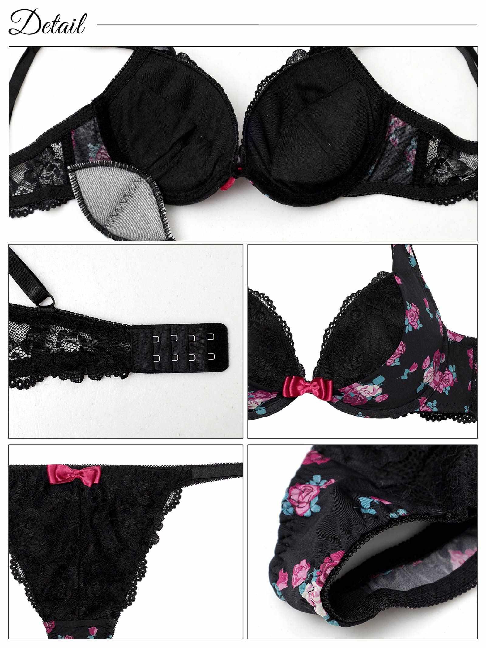 スウィートロゼットガーデンブラジャー&Tバックショーツ - 【公式】247Lingerie