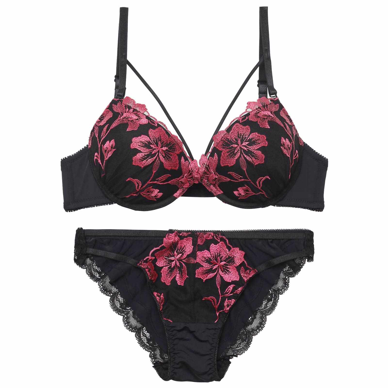 シャドウブルームカットストリングブラジャー&フルバックショーツ