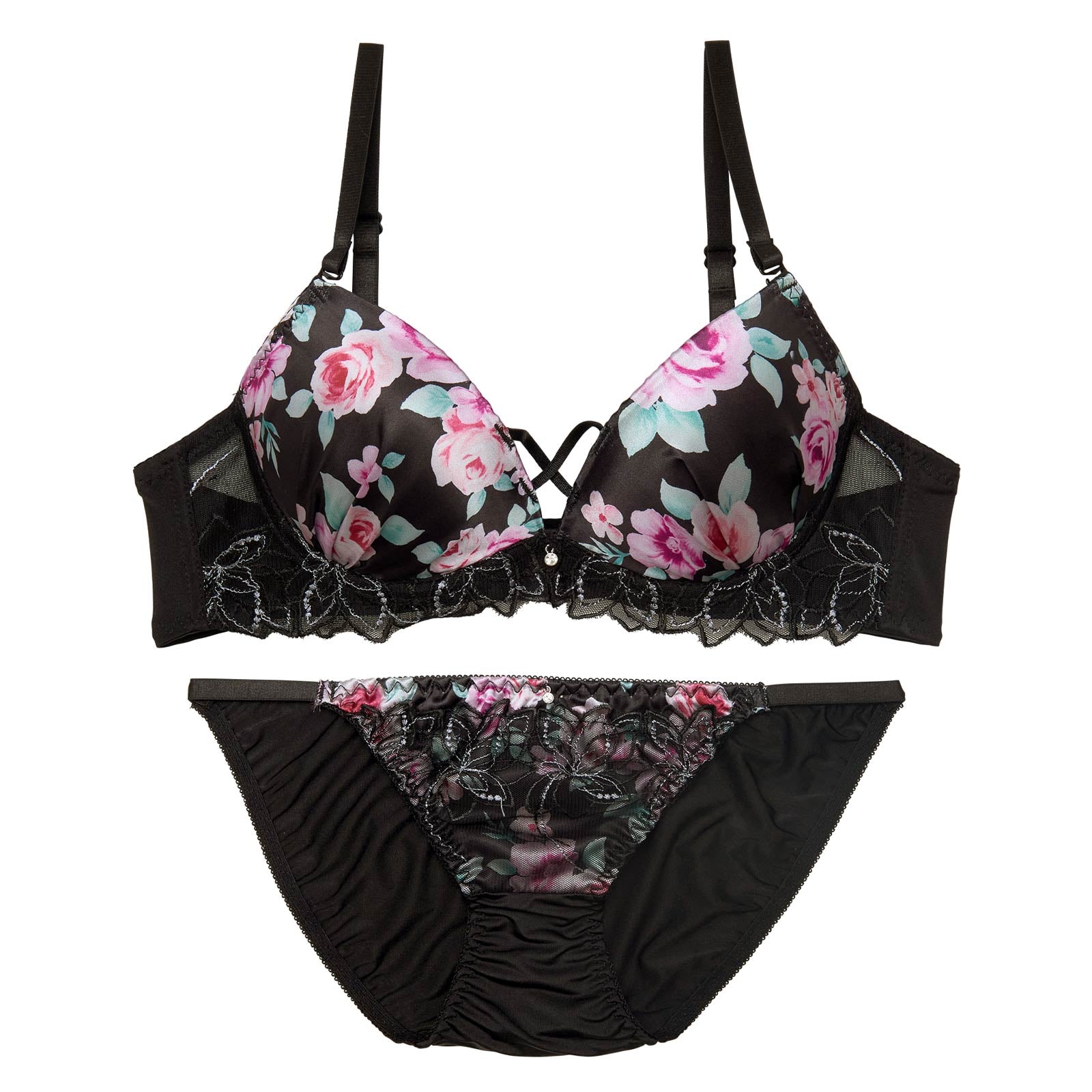 トワイライトブルームローズブラジャー&フルバックショーツ