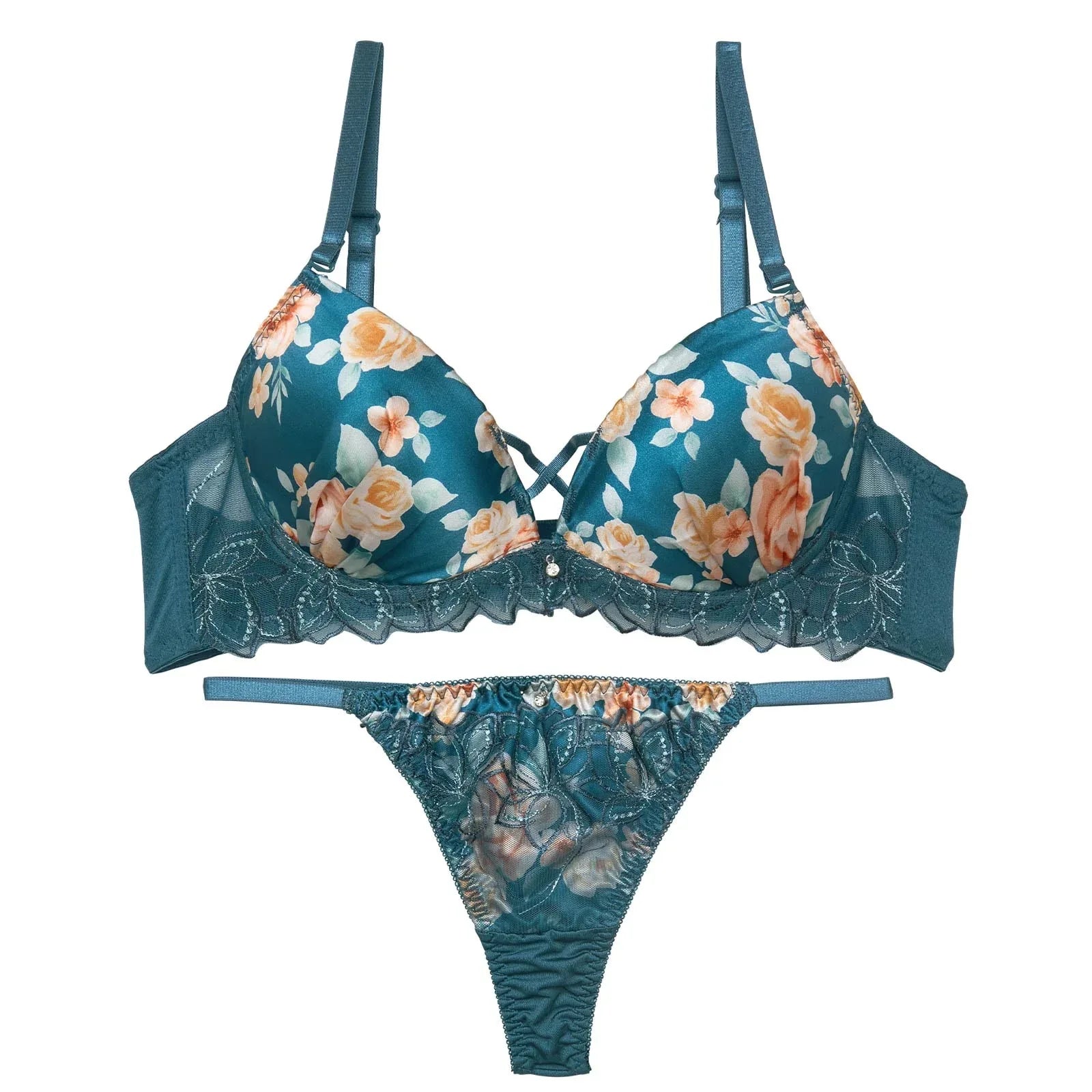 トワイライトブルームローズブラジャー&Tバックショーツ