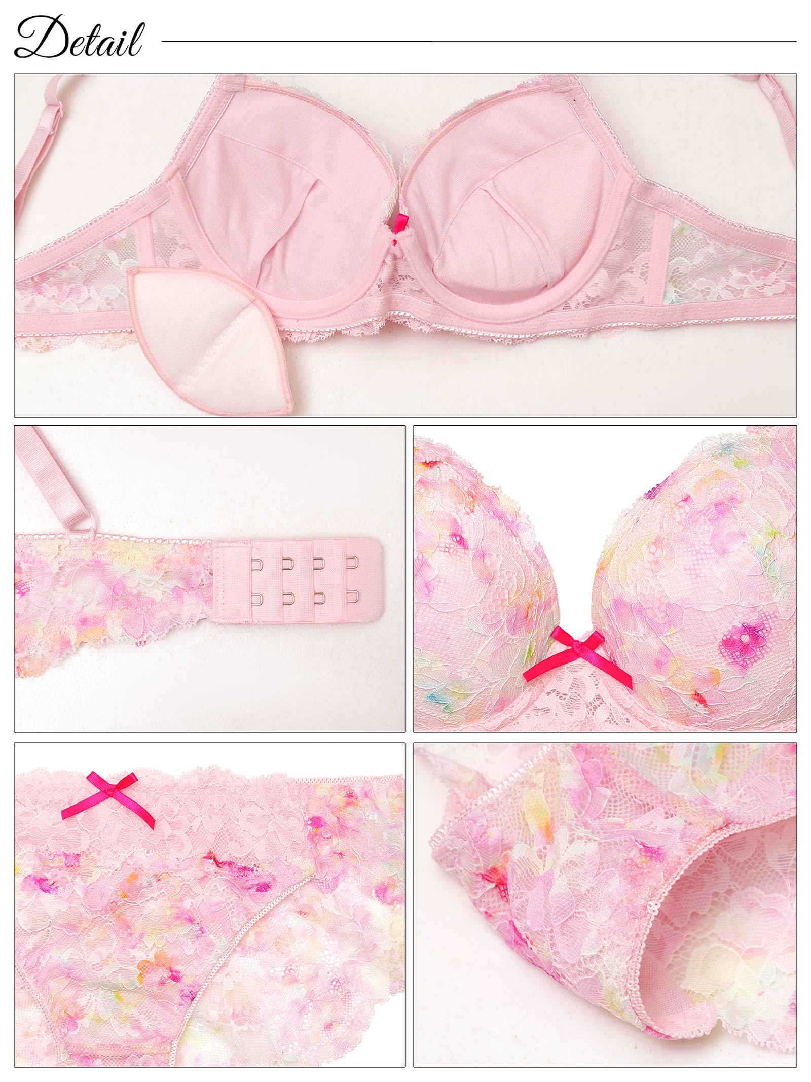 5/16新作!フレッシュスウィートフラワーブラジャー&バック透けフルバックショーツ