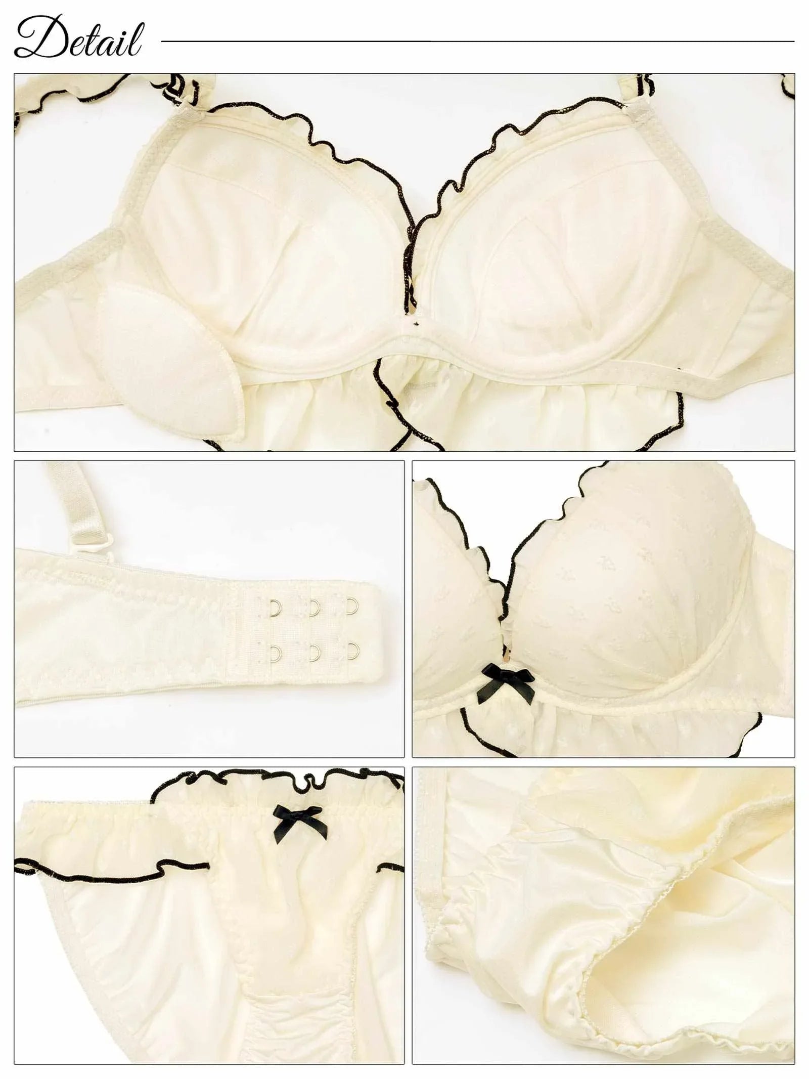 8/18新作!【かとゆり着用】ガーリーパイピングフリルブラジャー&フルバックショーツ