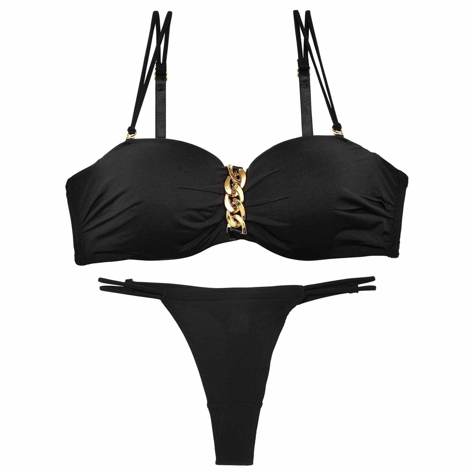 スパークリングチェーンブラジャー&Tバックショーツ