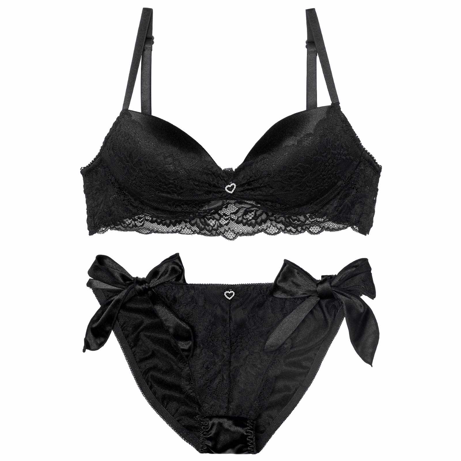 ジュエルハートレーシィブラジャー&フルバックショーツ