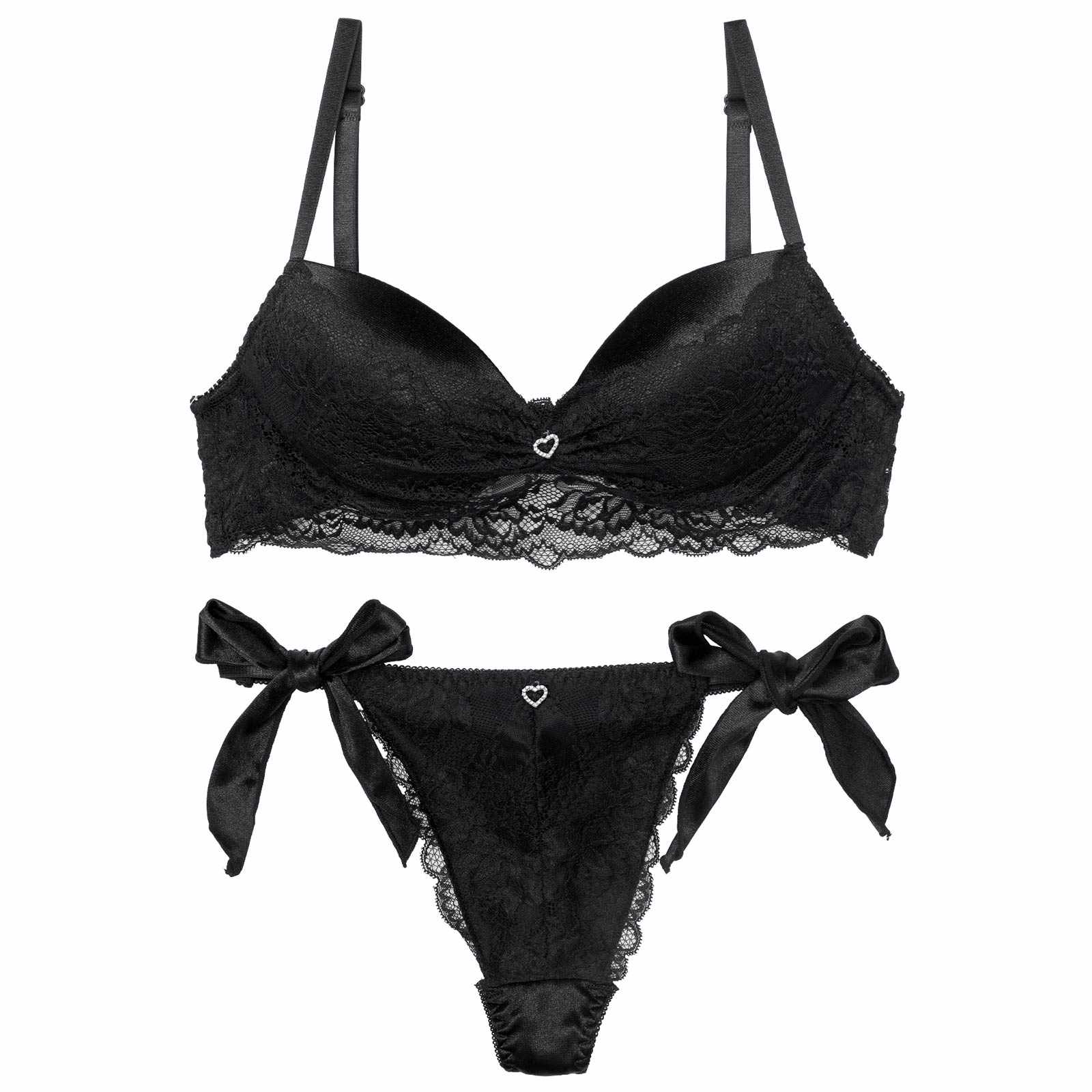 ジュエルハートレーシィブラジャー&Tバックショーツ