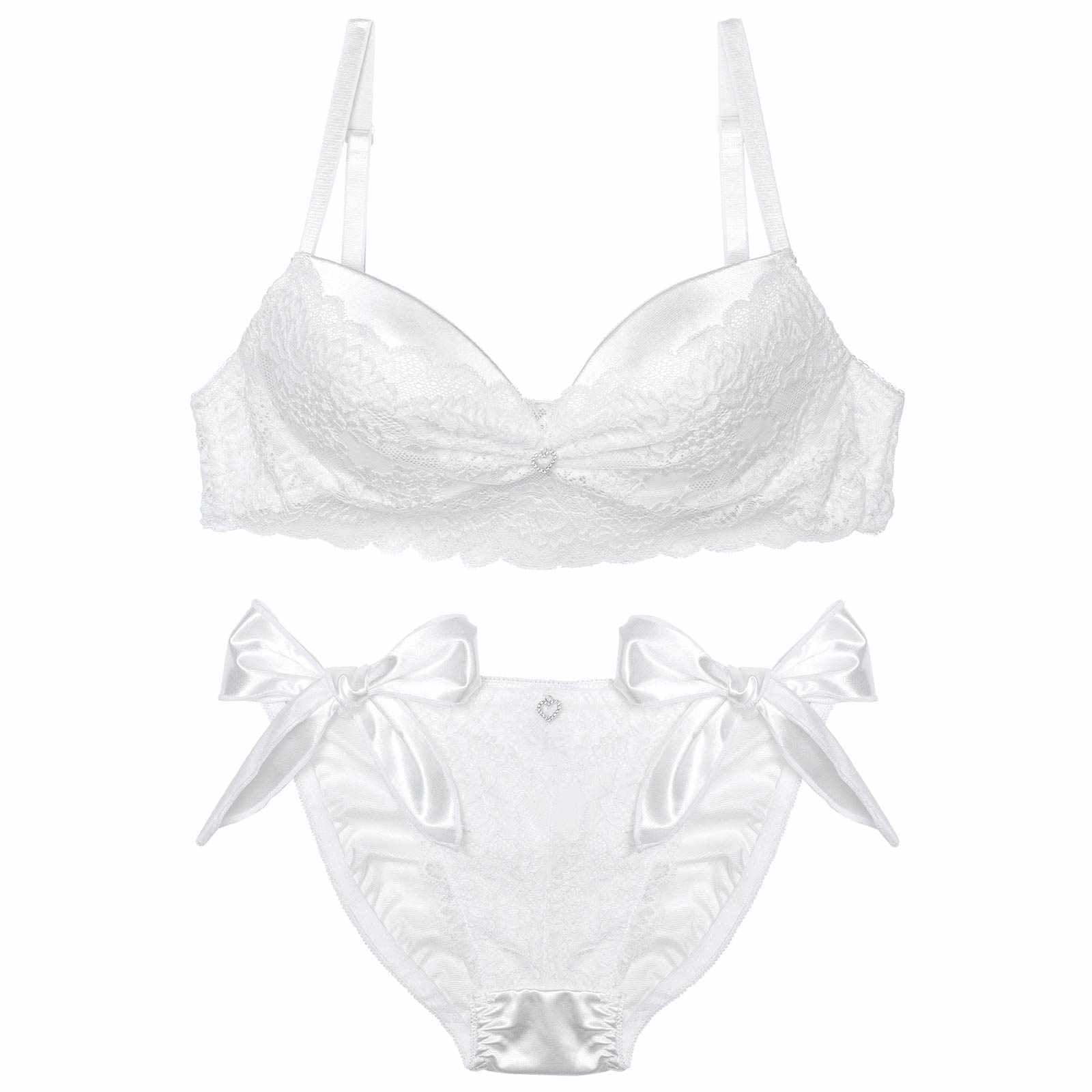 【EFサイズ】ジュエルハートレーシィブラジャー&フルバックショーツ