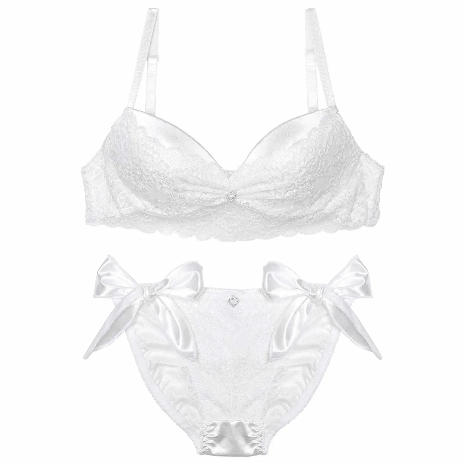 【EFサイズ】ジュエルハートレーシィブラジャー&フルバックショーツ