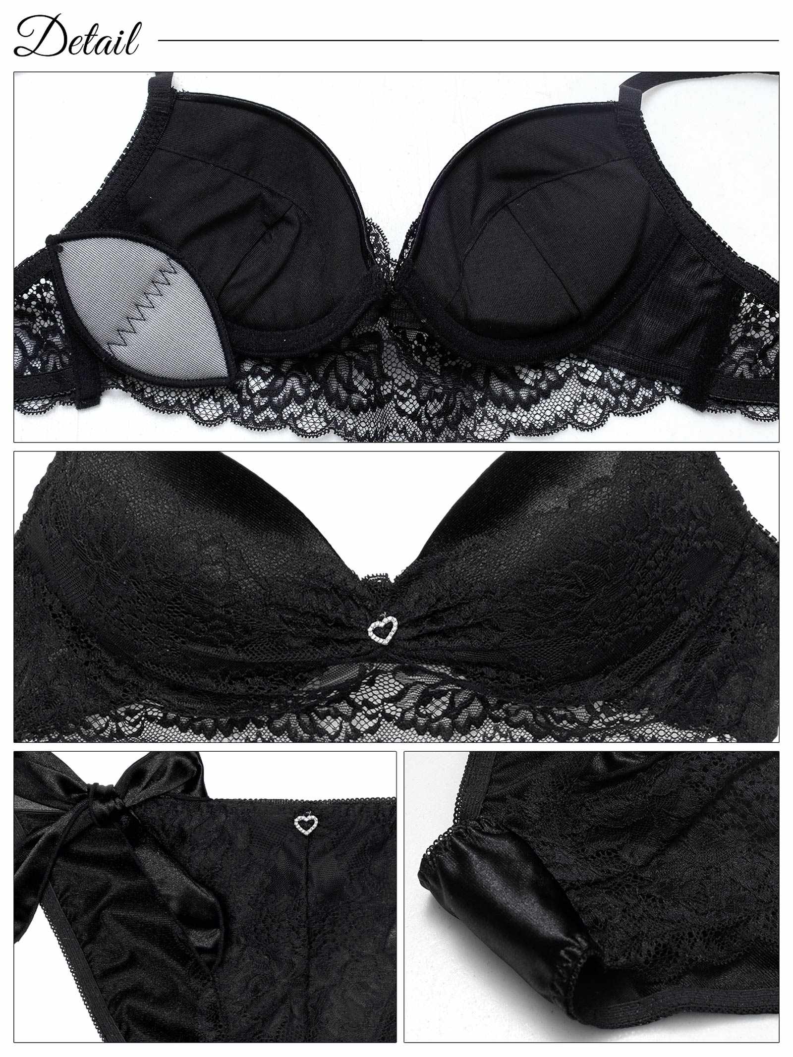 7/2新作!【EFサイズ】ジュエルハートレーシィブラジャー&フルバックショーツ