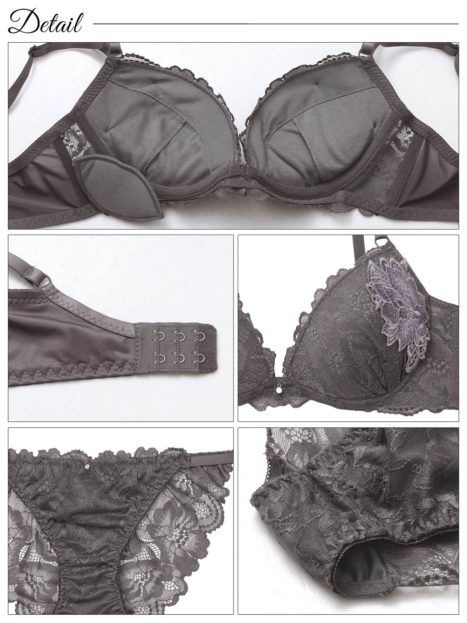8/29新作!ミスティックレーシィピオニー育乳脇高ブラジャー&バック透けフルバックショーツ