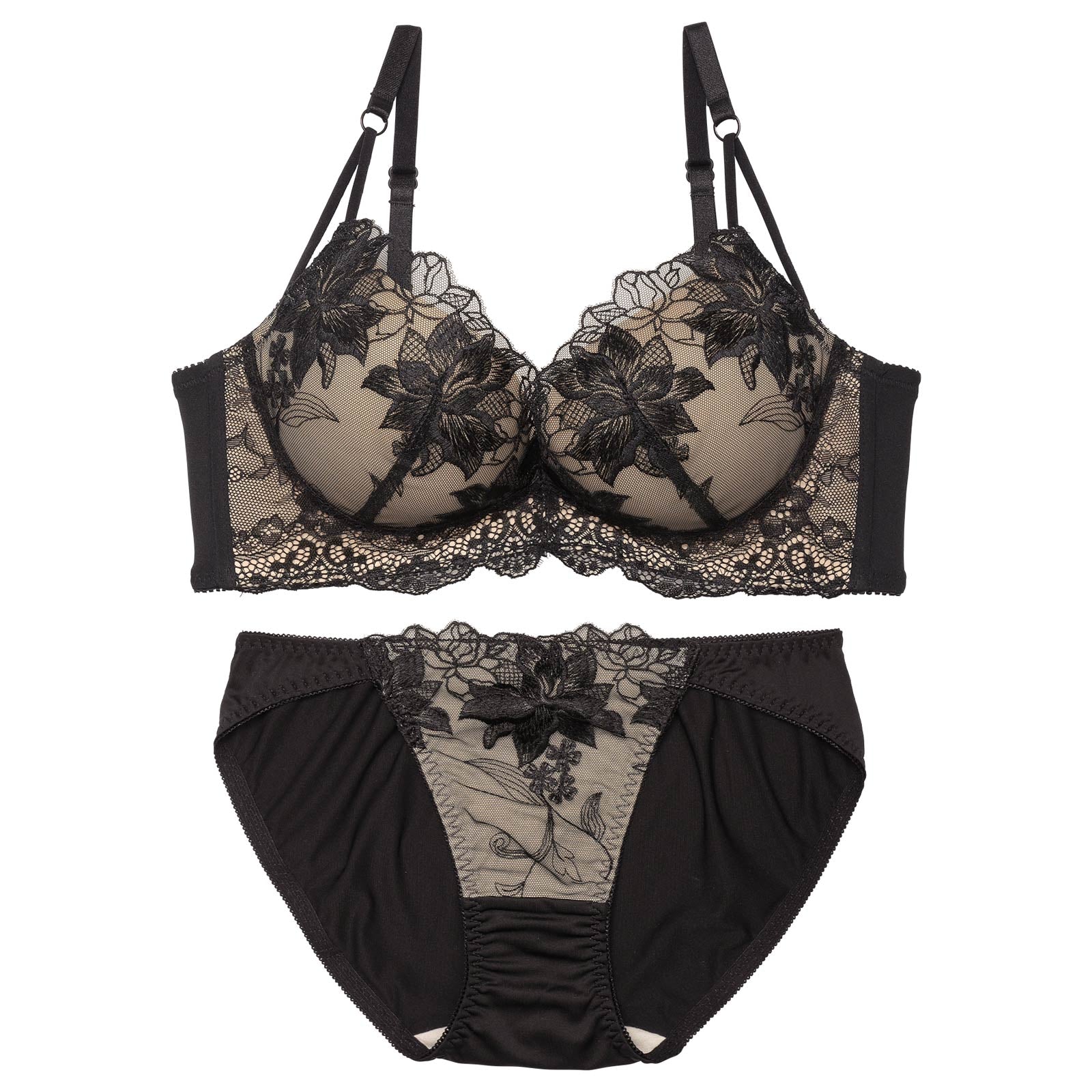 11/13再販!ヌーディーアマリリス育乳脇高ブラジャー&フルバックショーツ