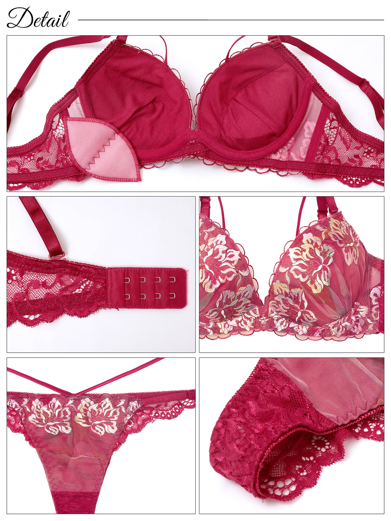 【三上悠亜着用】ルミエールフラワースカラップブラジャー&バック透けTバックショーツ