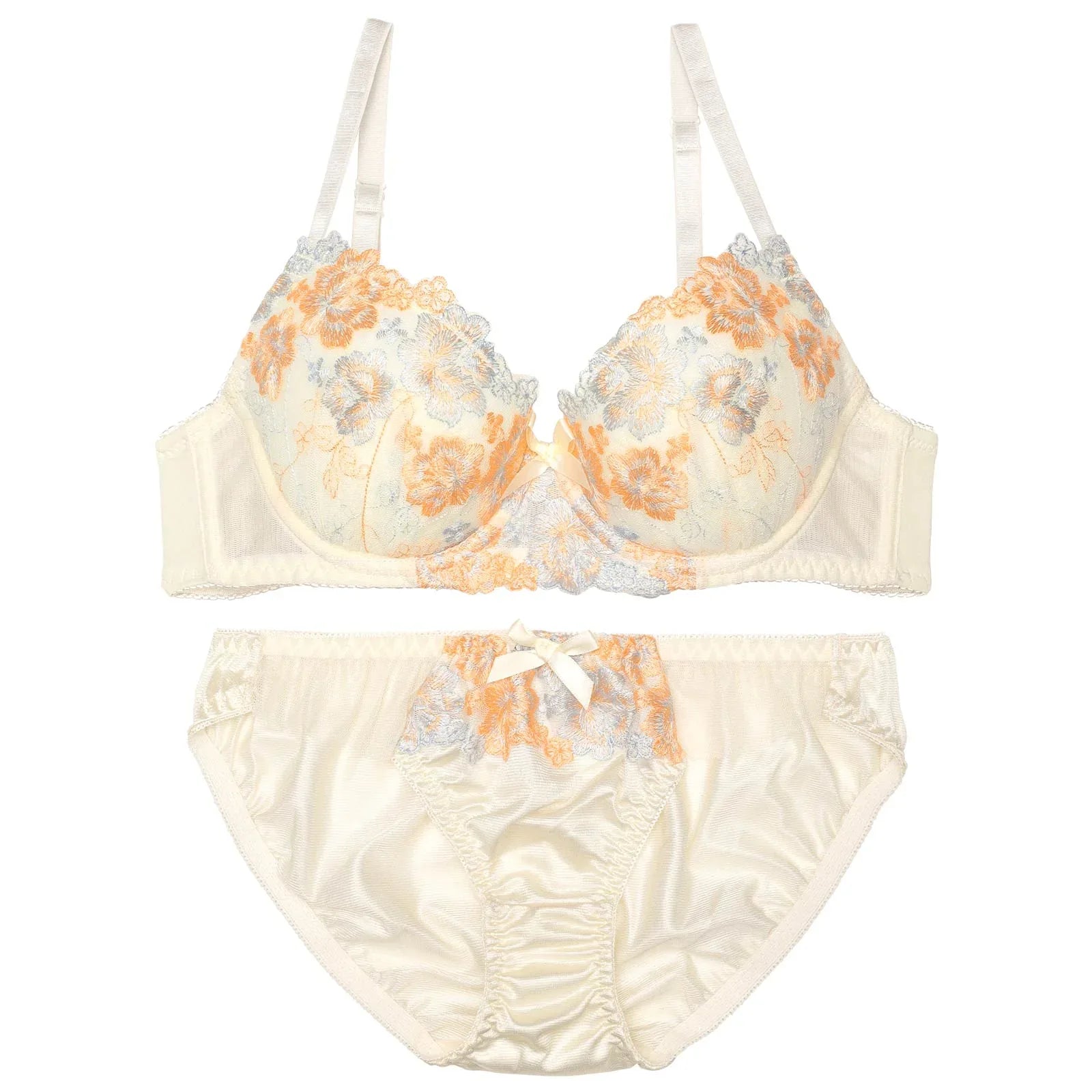 ブリリアントローズフラワーブラジャー&フルバックショーツ - 【公式】247Lingerie