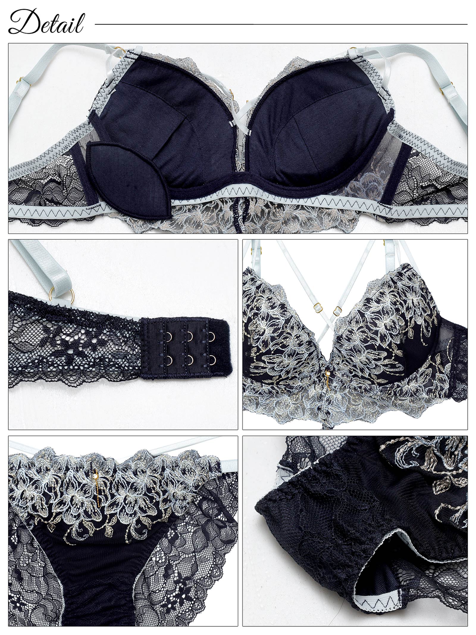10/17新作!ラグジュアリーブルームストリング育乳脇高ブラジャー&バック透けフルバックショーツ