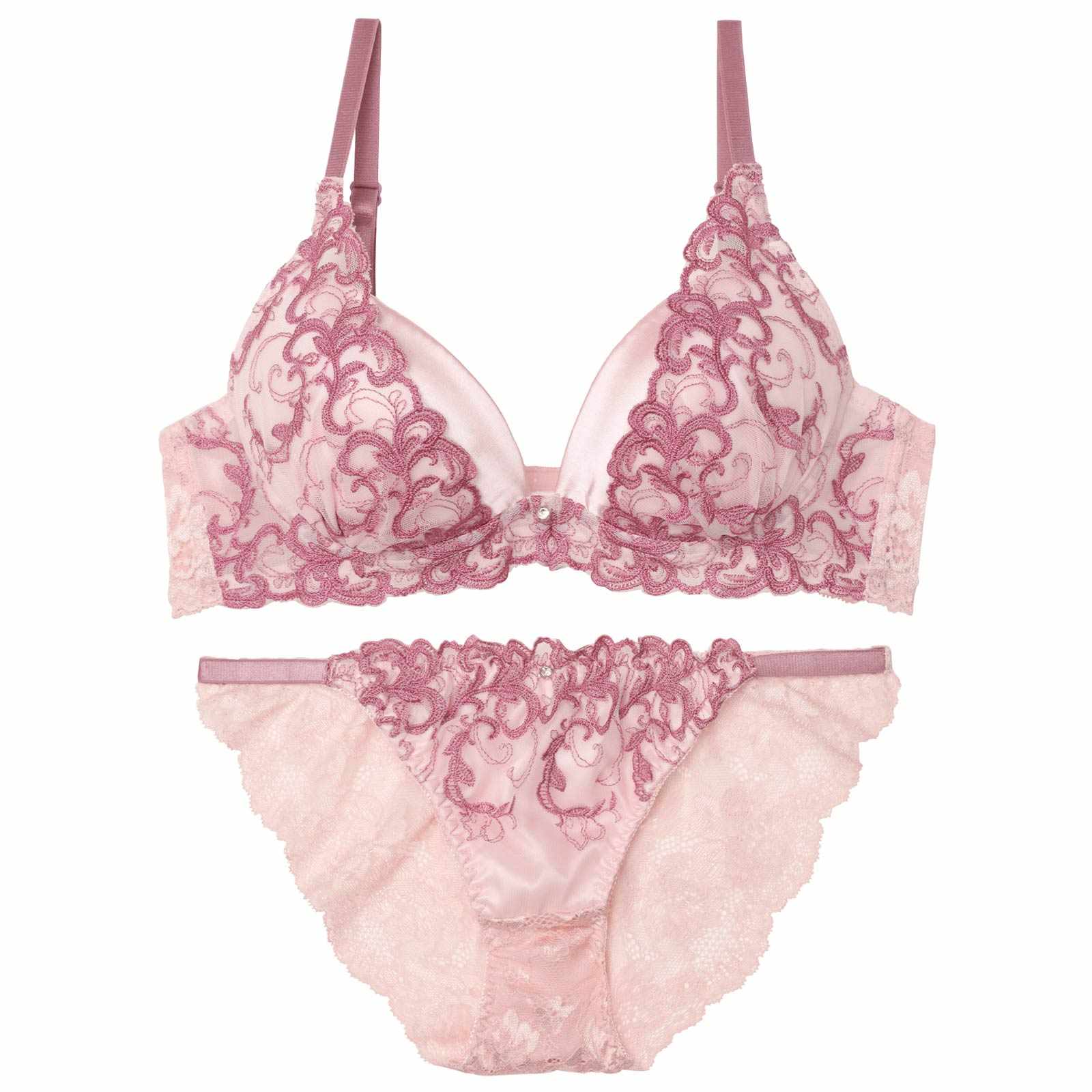 10/3新作!【EFサイズ】ブリリアントアイビーブラジャー&バック透けフルバックショーツ