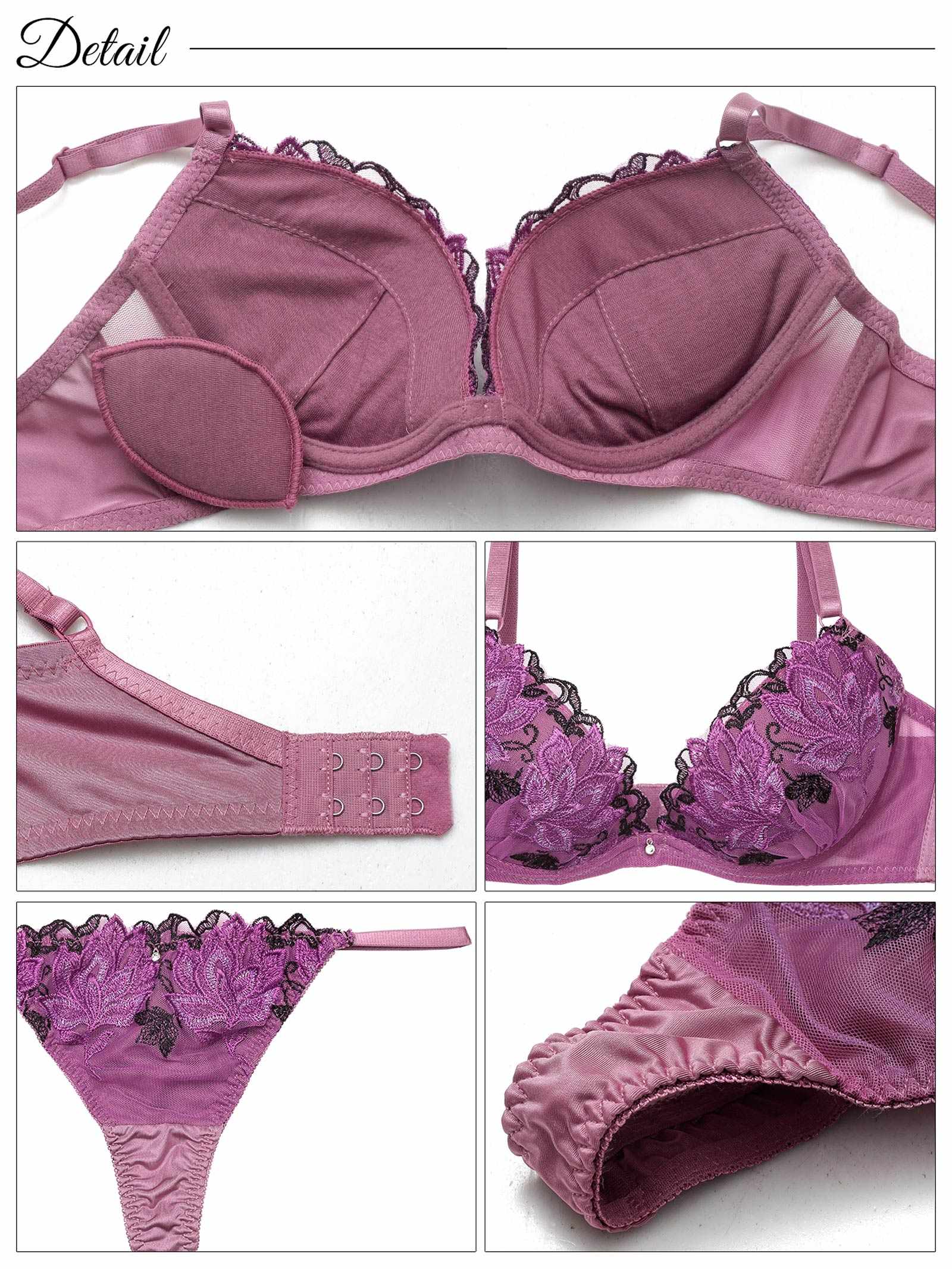 10/8新作!マスカレードディープフラワー育乳脇高ブラジャー&Tバックショーツ