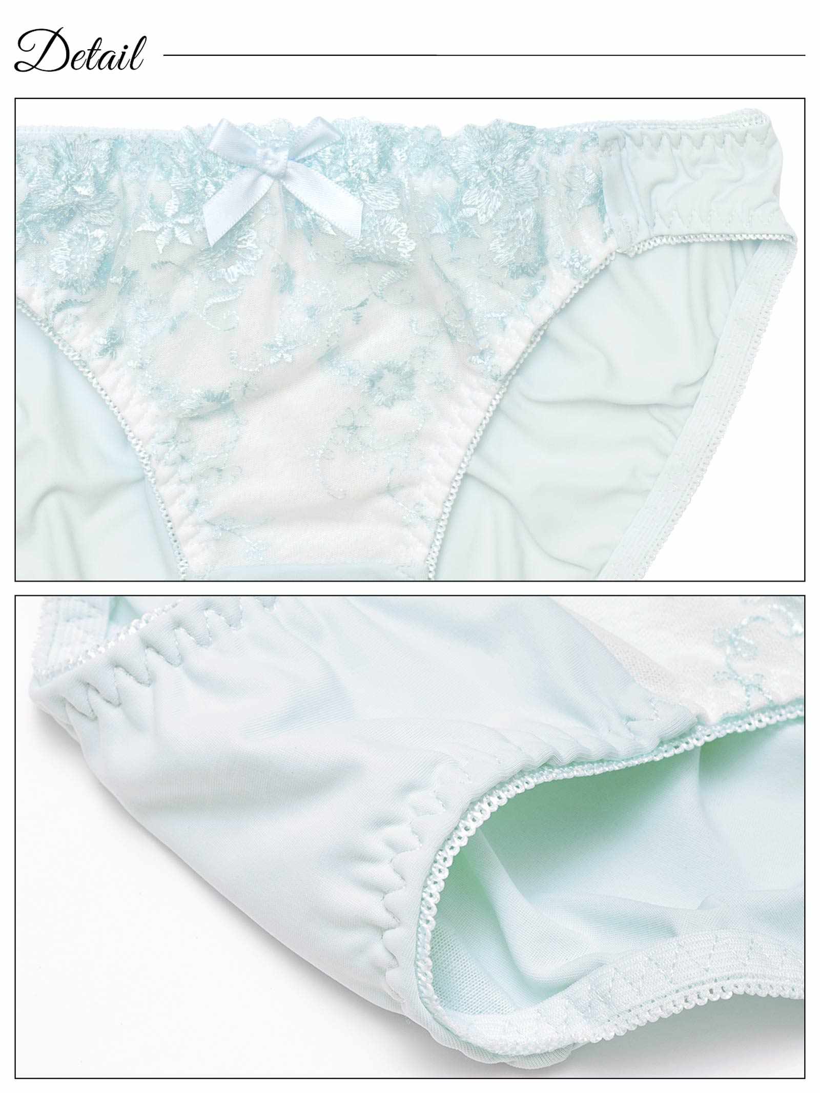 9/12新作!パステルフラワーチュール育乳脇高ブラジャー&フルバックショーツ