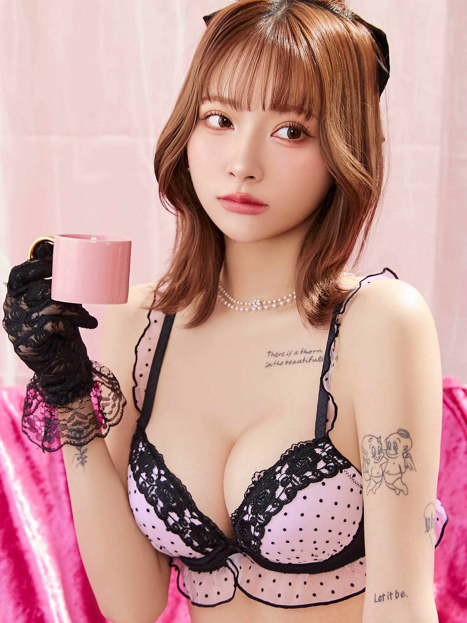 10/13新作!ロマンスドットフリルブラジャー&フルバックショーツ