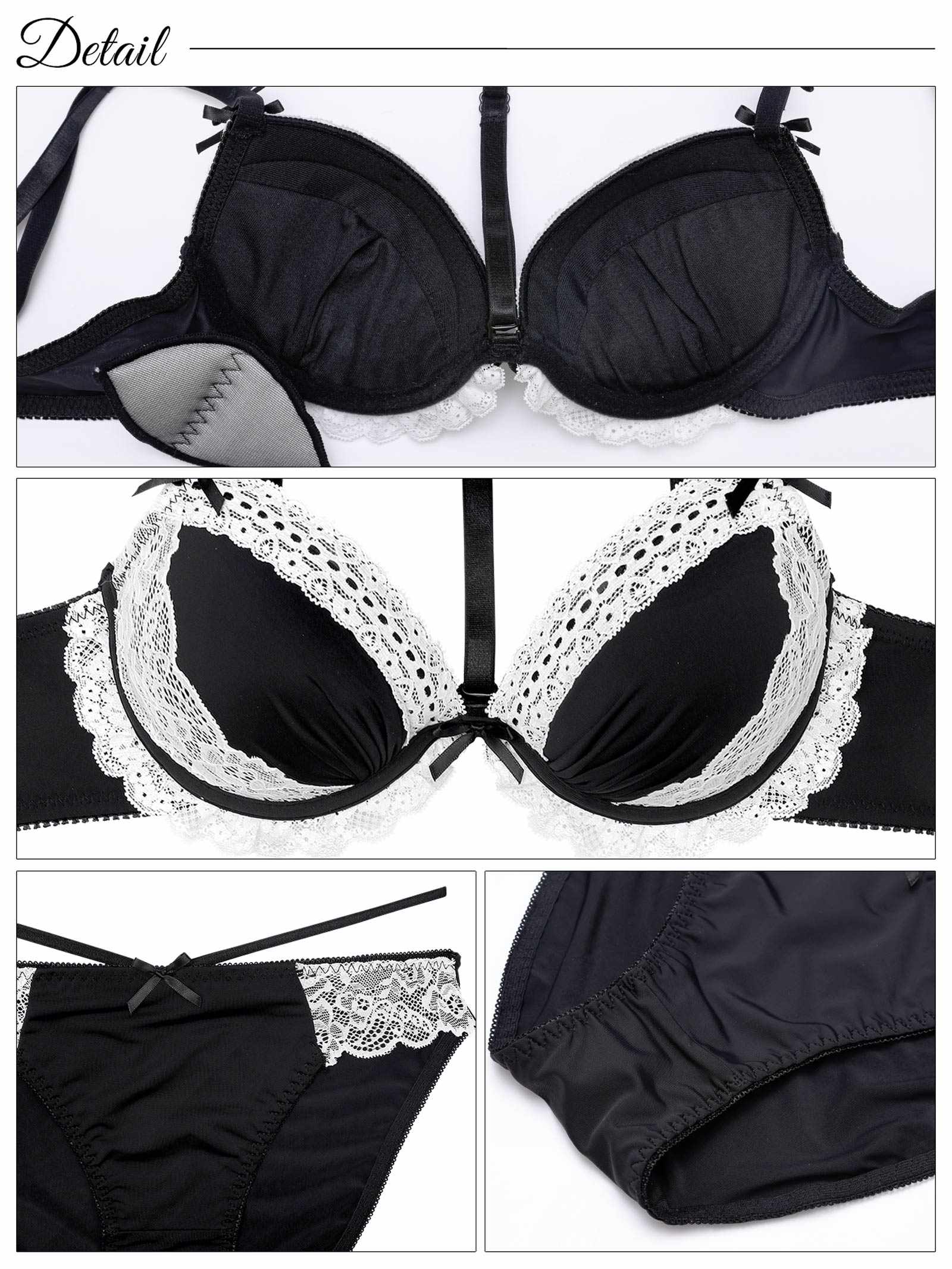 9/19新作!【EFサイズ】ゴシックレースチョーカーブラジャー&フルバックショーツ