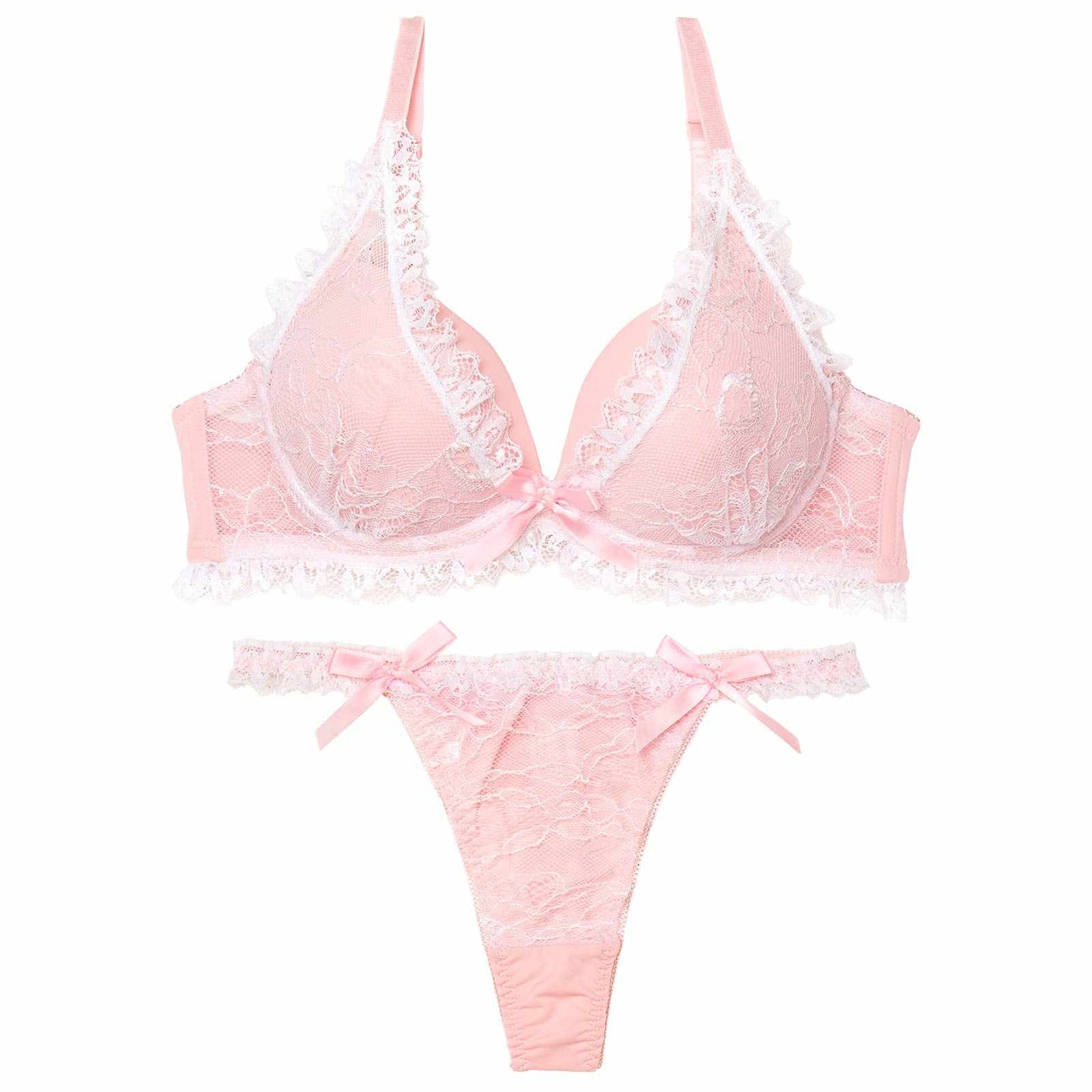 4/14再販!ラブリーパステルフリルブラジャー&Tバックショーツ