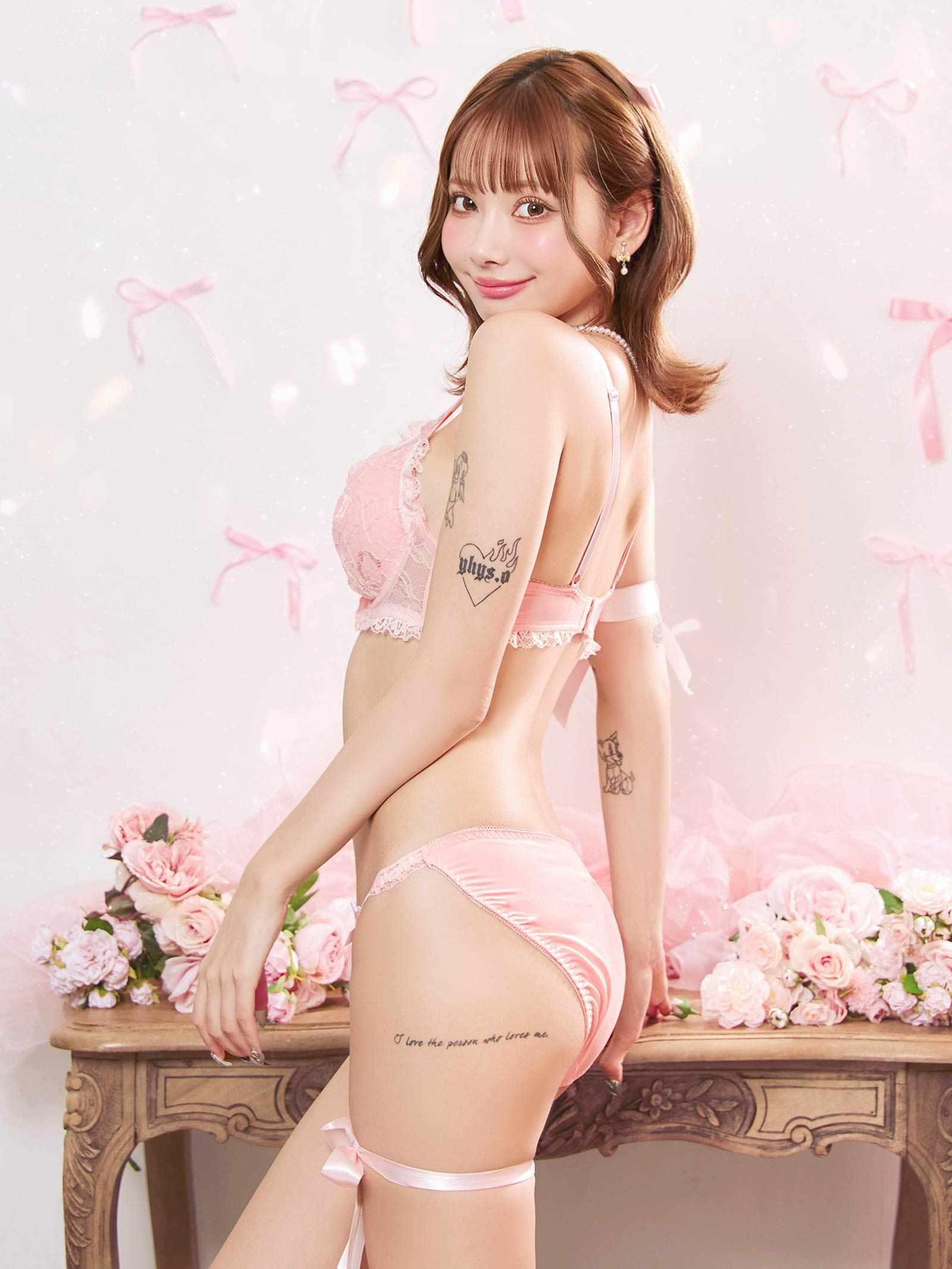 9/26新作!【EFサイズ】ラブリーパステルフリルブラジャー&フルバックショーツ