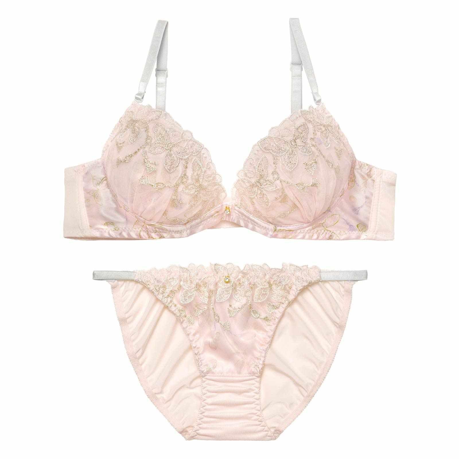 1/14新作!フェミニンバタフライエンブロイダリーブラジャー&フルバックショーツ - 【公式】247Lingerie