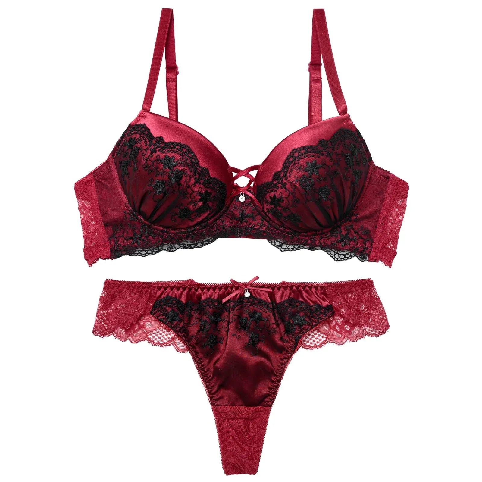 1/16新作!グリッターベロアレーシィブラジャー&バック透けTバックショーツ - 【公式】247Lingerie