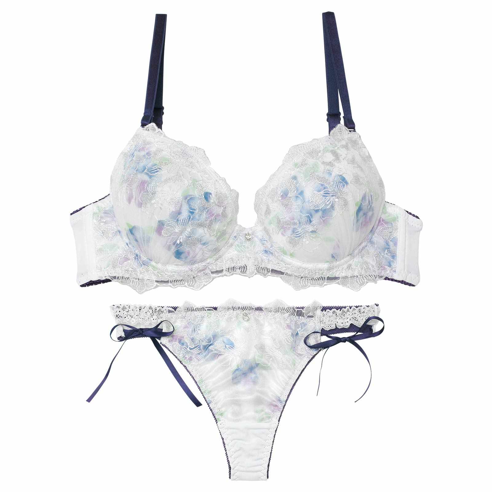 1/19新作!ピュアブロッサムベールブラジャー&Tバックショーツ