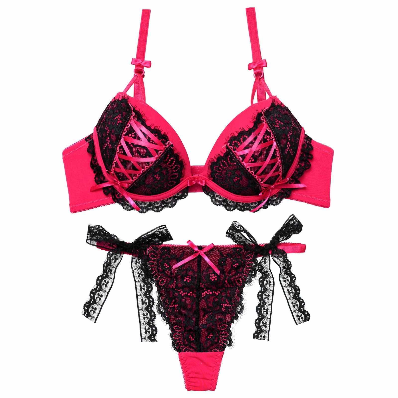 12/1新作!メルトリボンレースアップブラジャー&Tバックショーツ