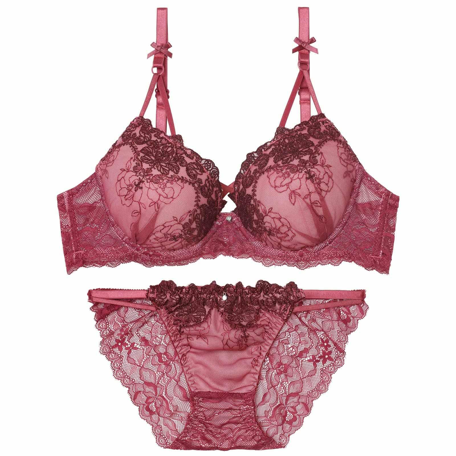 2/9新作!ゴシックダークフラワーブラジャー&バック透けフルバックショーツ