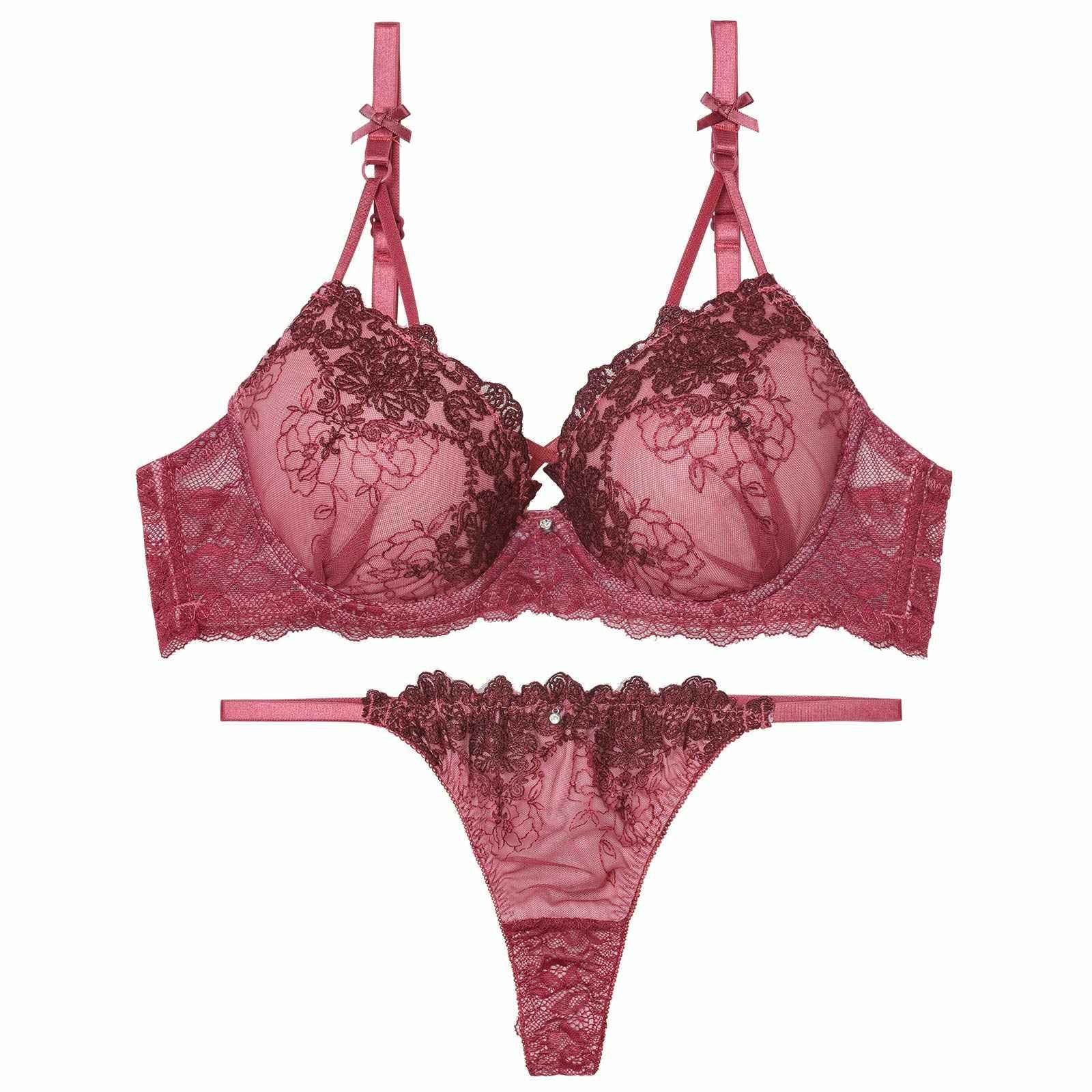 2/9新作!ゴシックダークフラワーブラジャー&バック透けTバックショーツ