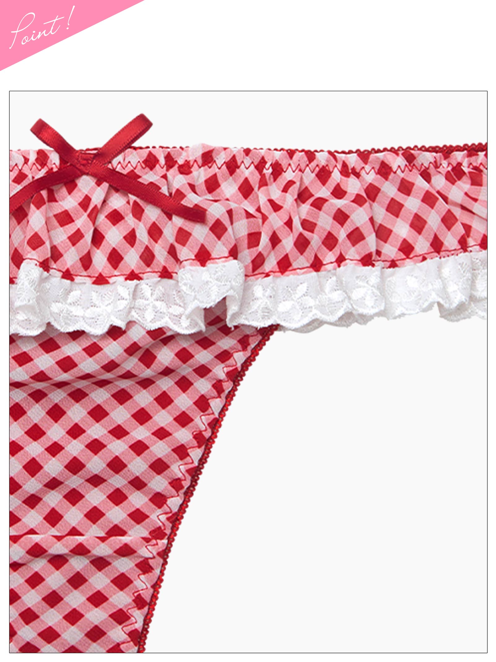 12/3新作!【かとゆり着用】ラブリーギンガムチェックブラジャー&Tバックショーツ