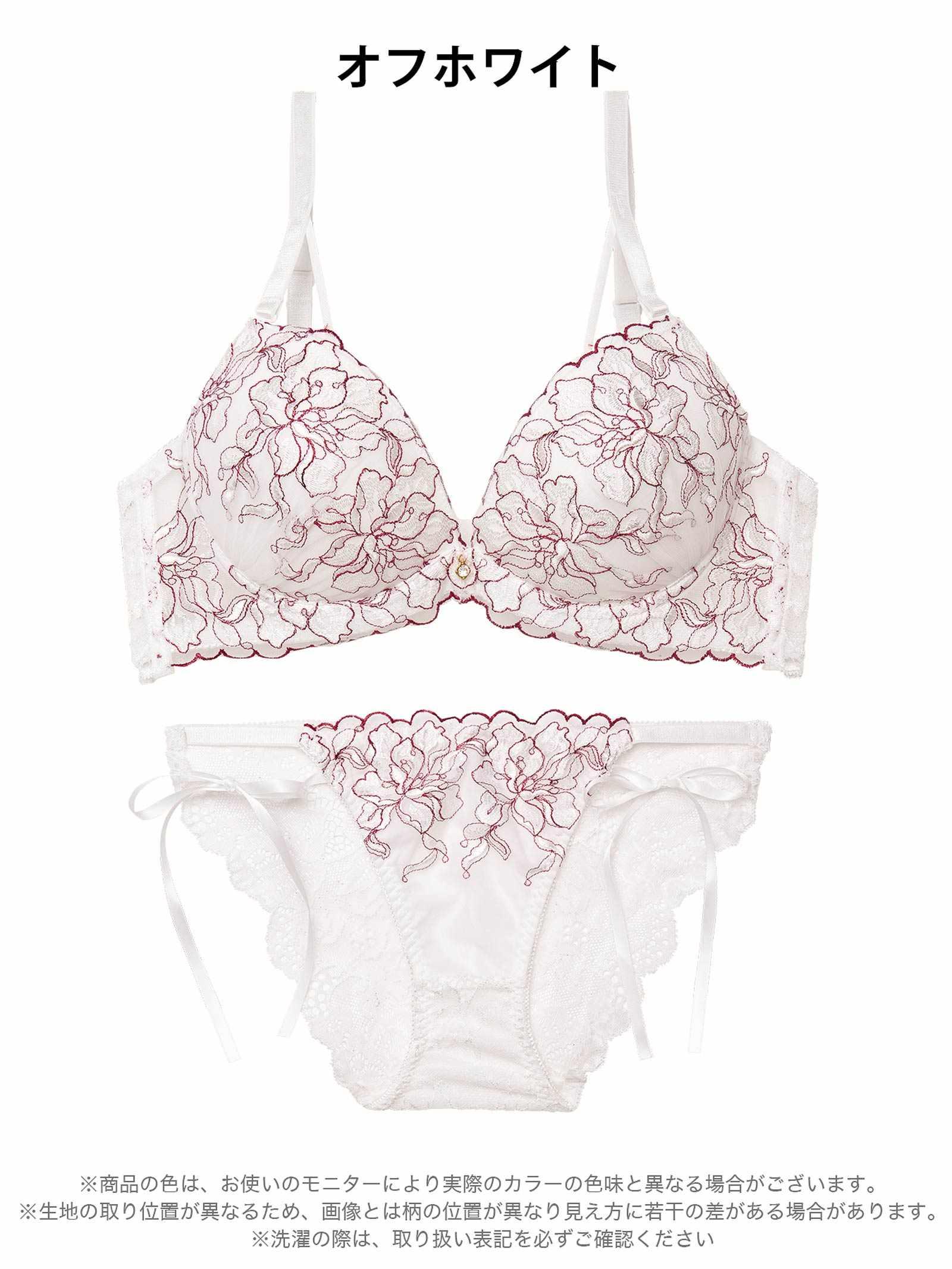 1/21新作!【かとゆり着用】レディブーケエンブロイダリーブラジャー&バック透けフルバックショーツ