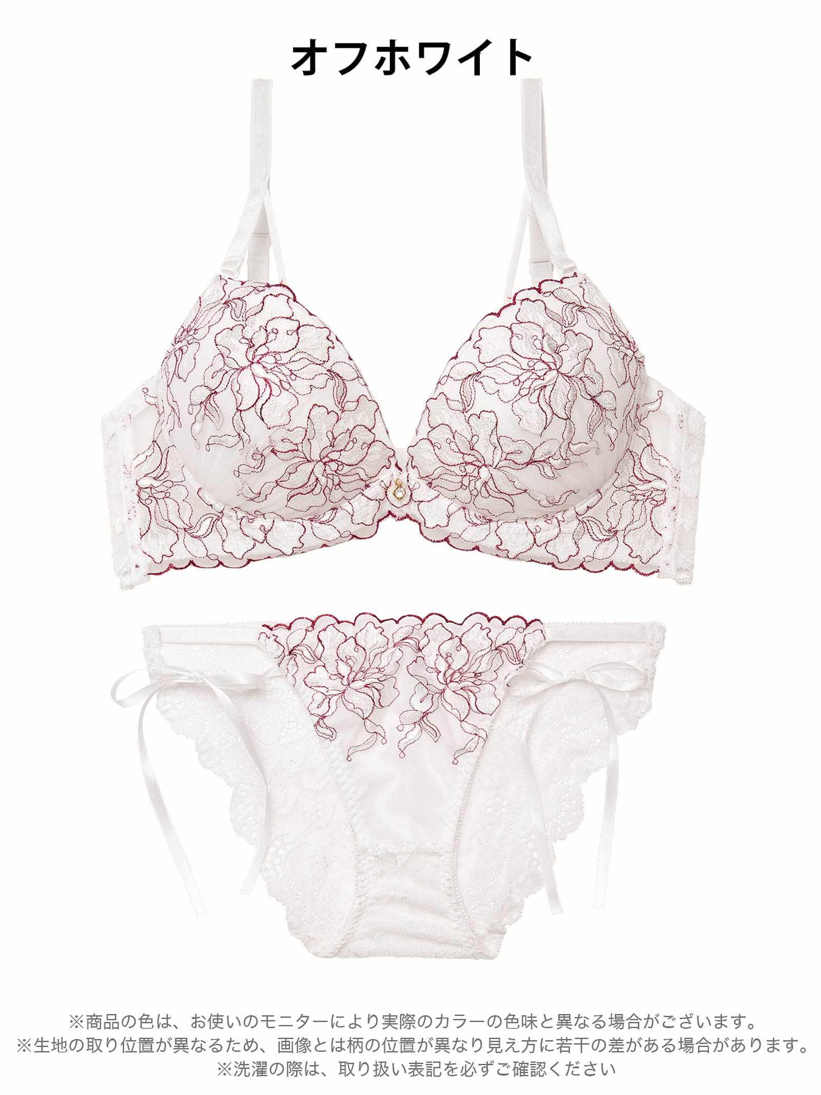 1/21新作!【かとゆり着用】【EFサイズ】レディブーケエンブロイダリーブラジャー&バック透けフルバックショーツ