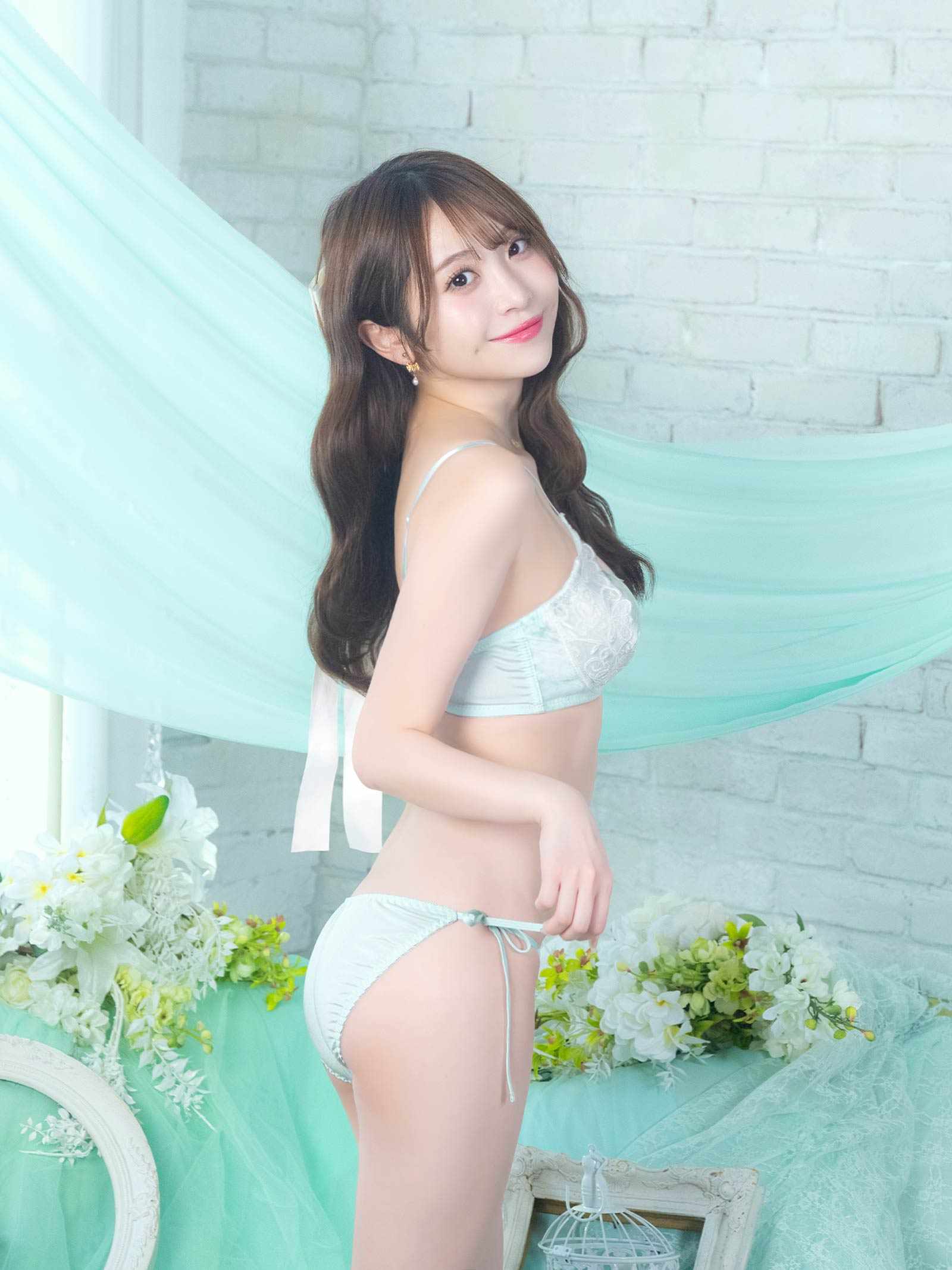 4/1新作!【かとゆり着用】【EFサイズ】エフェメラルバタフライロゼブラジャー&サイド紐フルバックショーツ