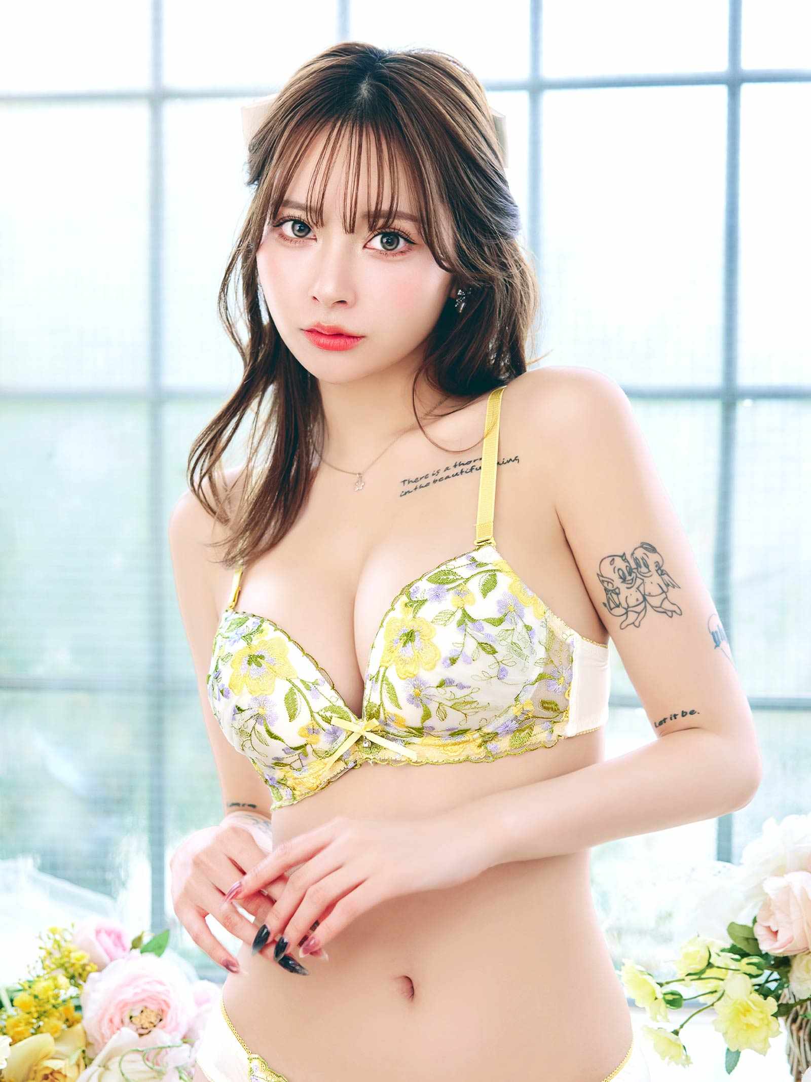 4/27新作!ピュアボタニカルフラワーブラジャー&フルバックショーツ