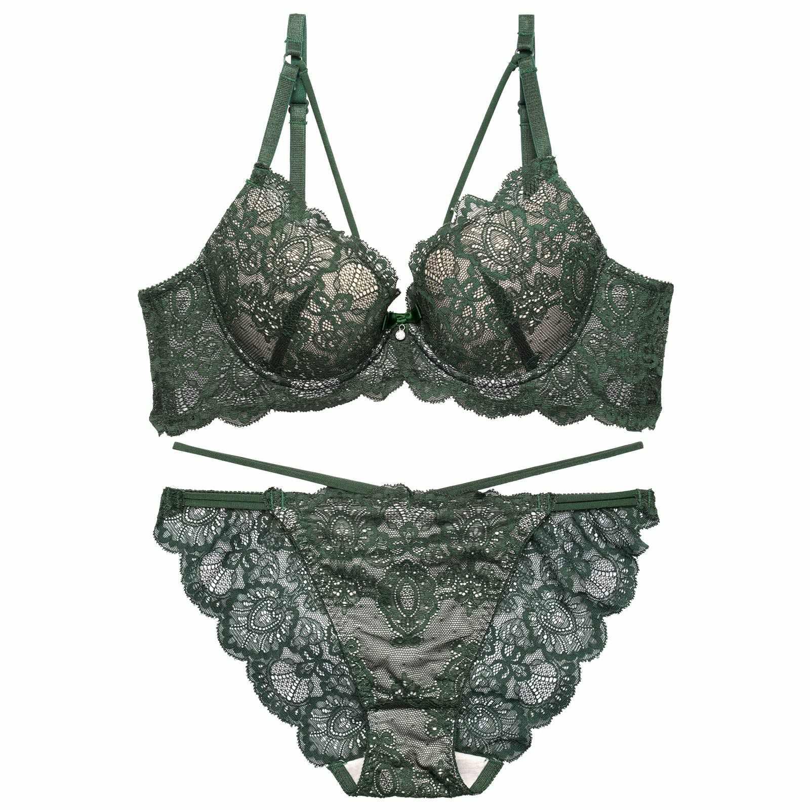 ブリリアントレースストリングブラジャー&バック透けフルバックショーツ - 【公式】247Lingerie