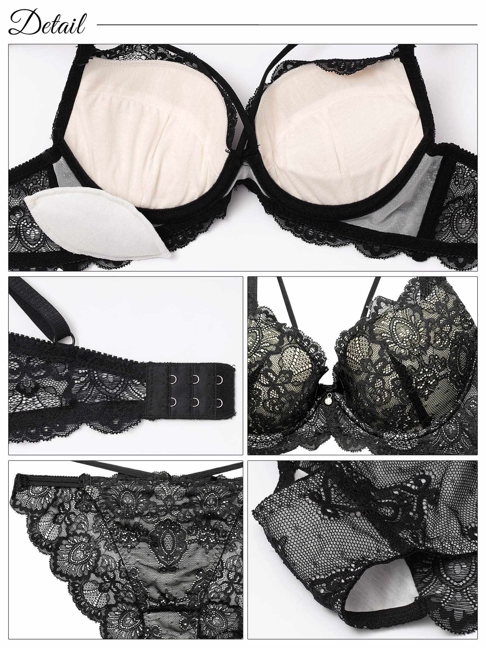 2/12新作!ブリリアントレースストリングブラジャー&バック透けフルバックショーツ