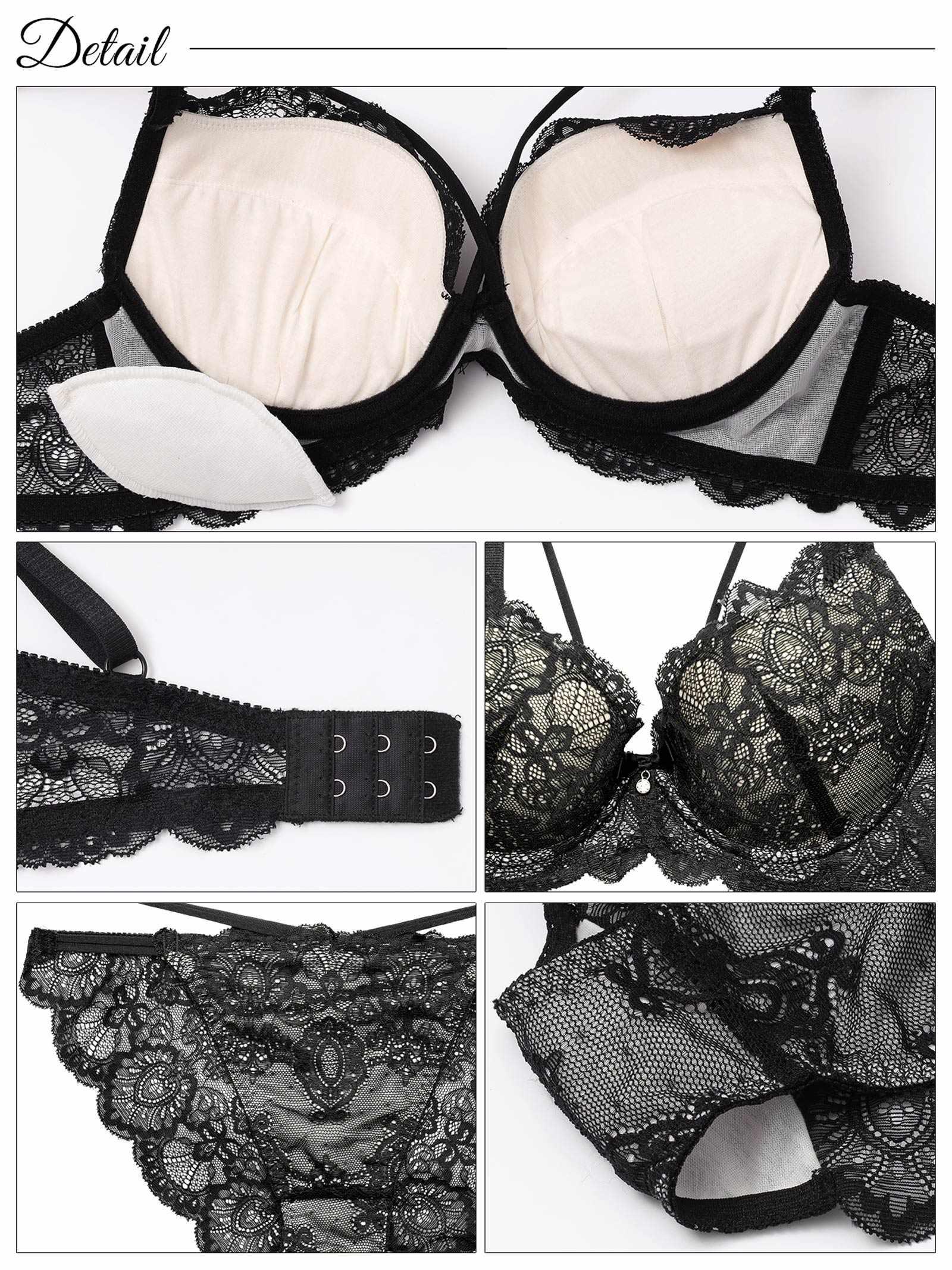 ブリリアントレースストリングブラジャー&バック透けフルバックショーツ - 【公式】247Lingerie