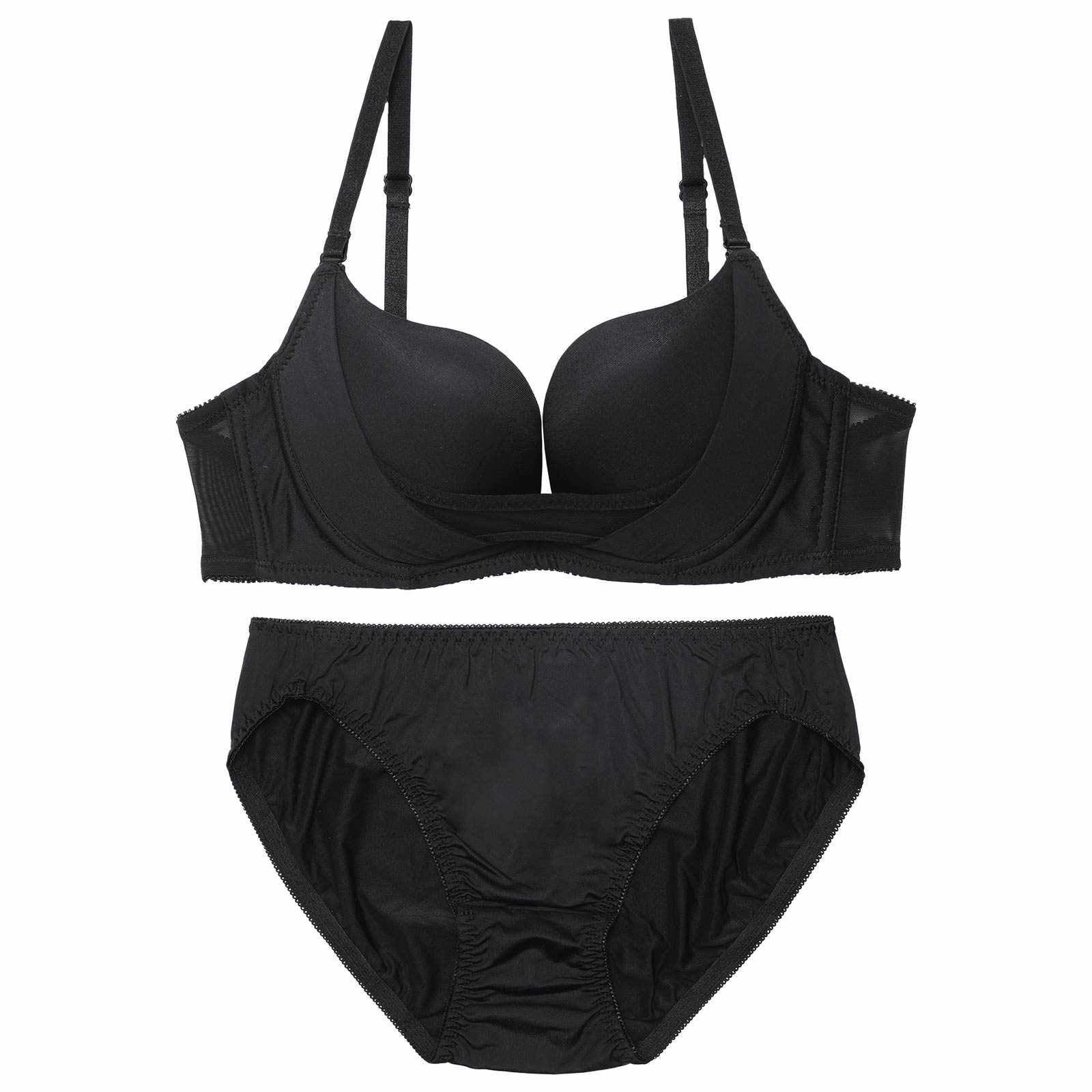 【超鬼盛り】ワンカラーフロントベルトブラジャー&フルバックショーツ