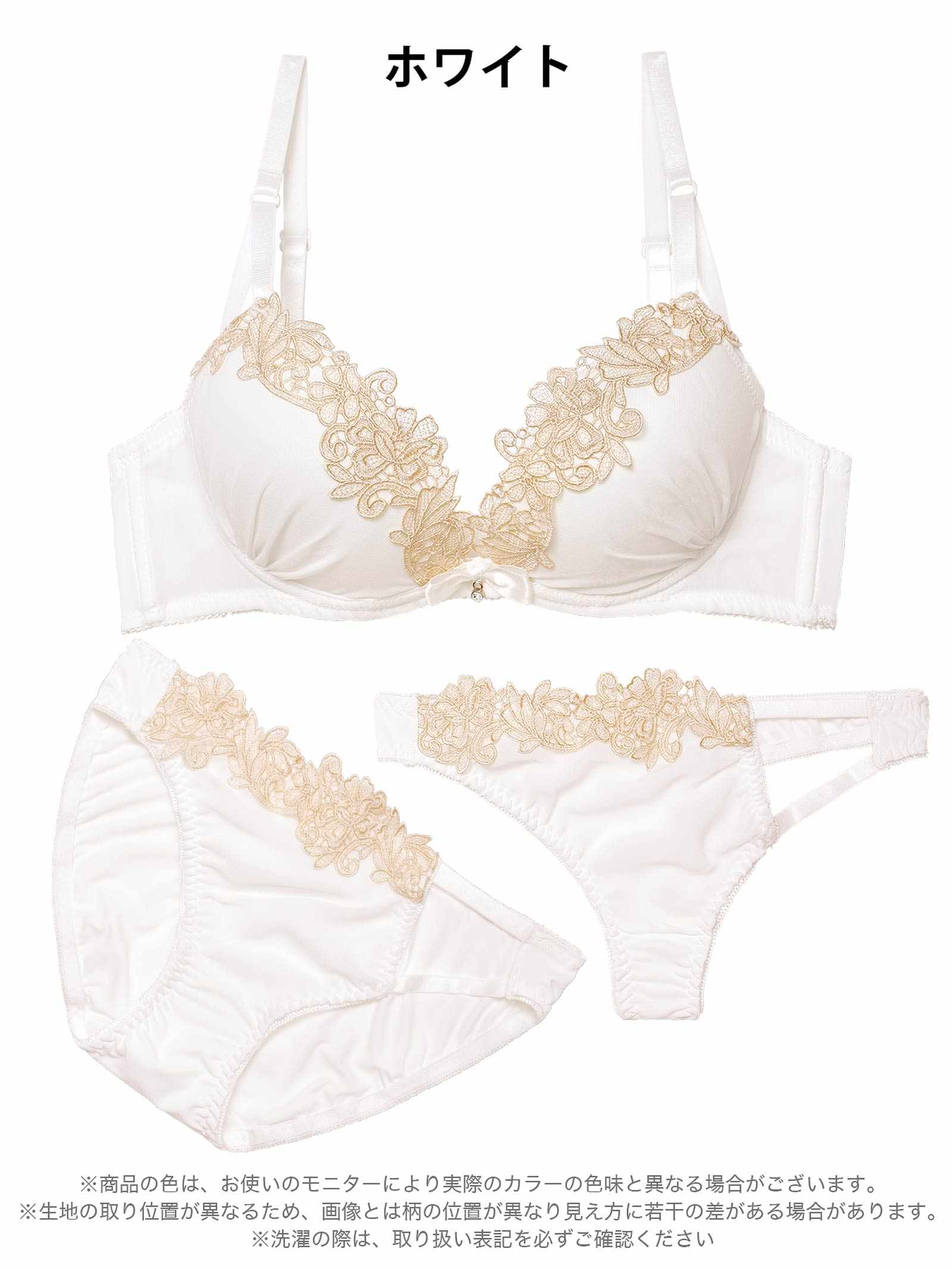 11/12新作!【3点セット】フルールケミカルレースブラジャー&フルバック&Tバックショーツ