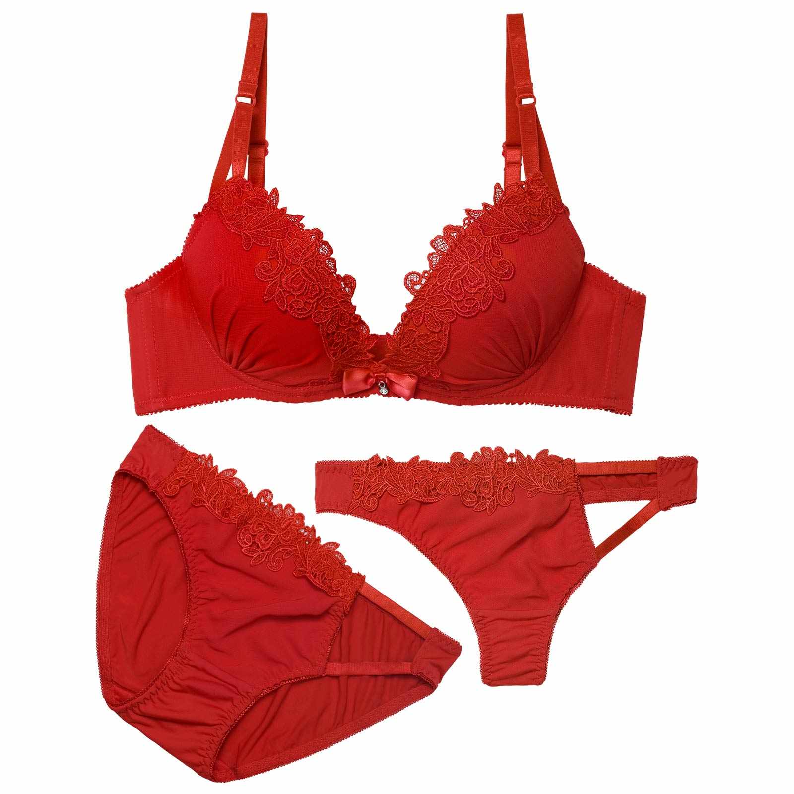 11/12新作!【3点セット】フルールケミカルレースブラジャー&フルバック&Tバックショーツ