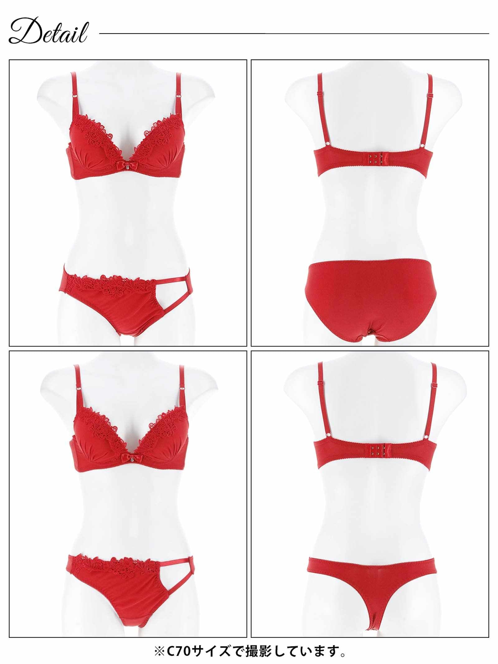 11/12新作!【3点セット】【EFサイズ】フルールケミカルレースブラジャー&フルバック&Tバックショーツ