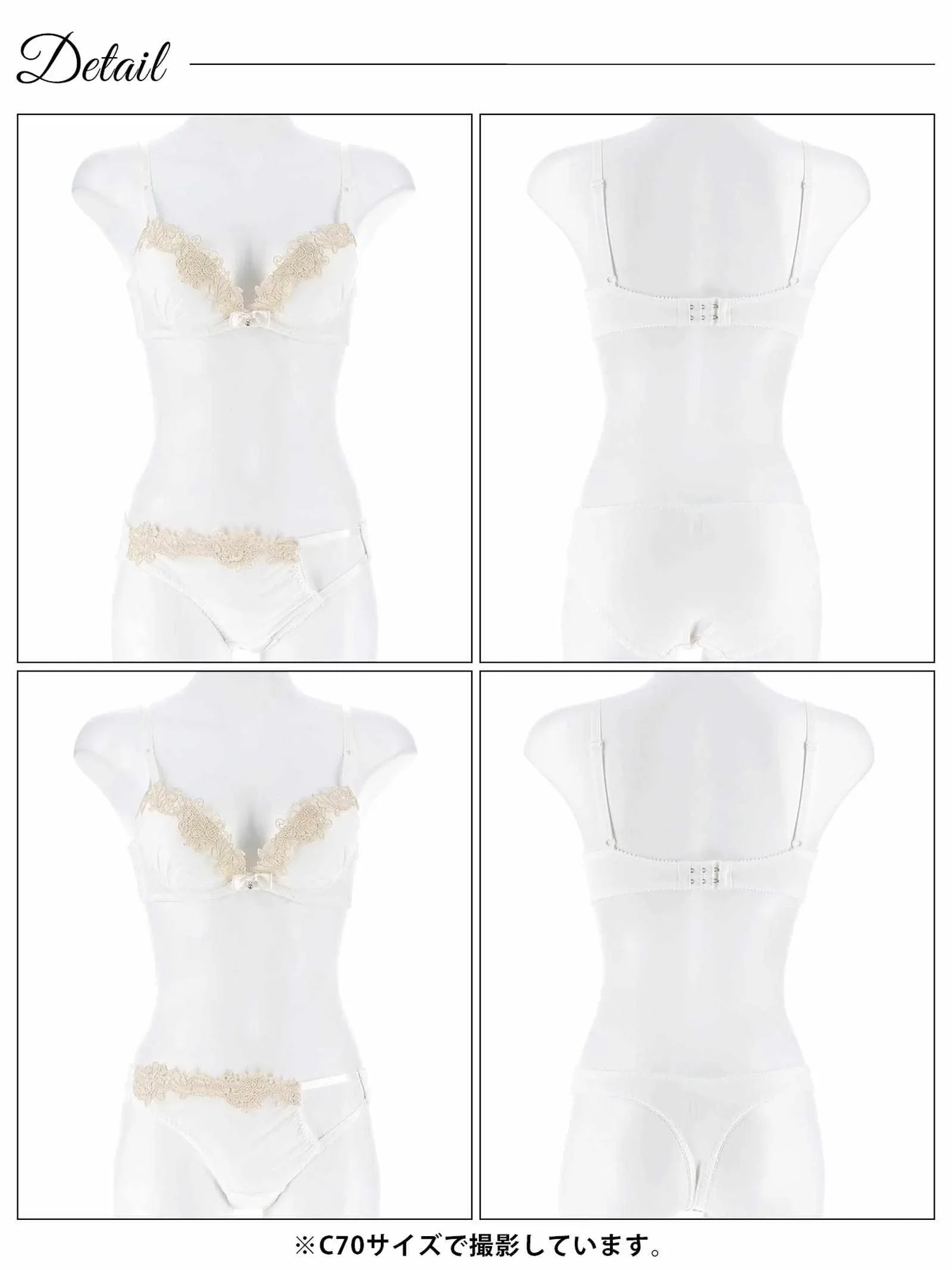 11/12新作!【3点セット】【EFサイズ】フルールケミカルレースブラジャー&フルバック&Tバックショーツ