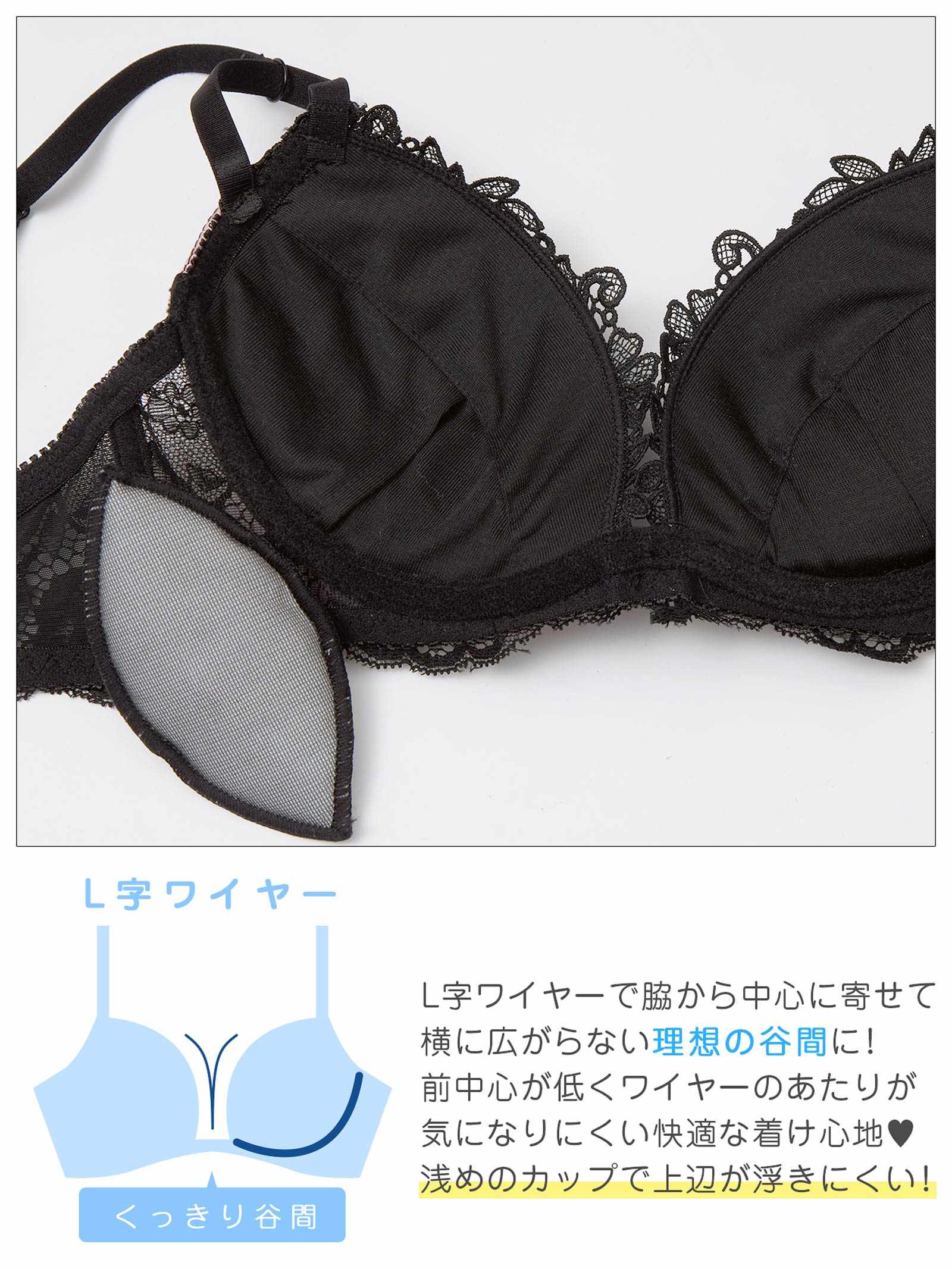 4/8新作!【3点セット】ノワールケミカルレースブラジャー&バック透けフルバック&ハーフバックショーツ