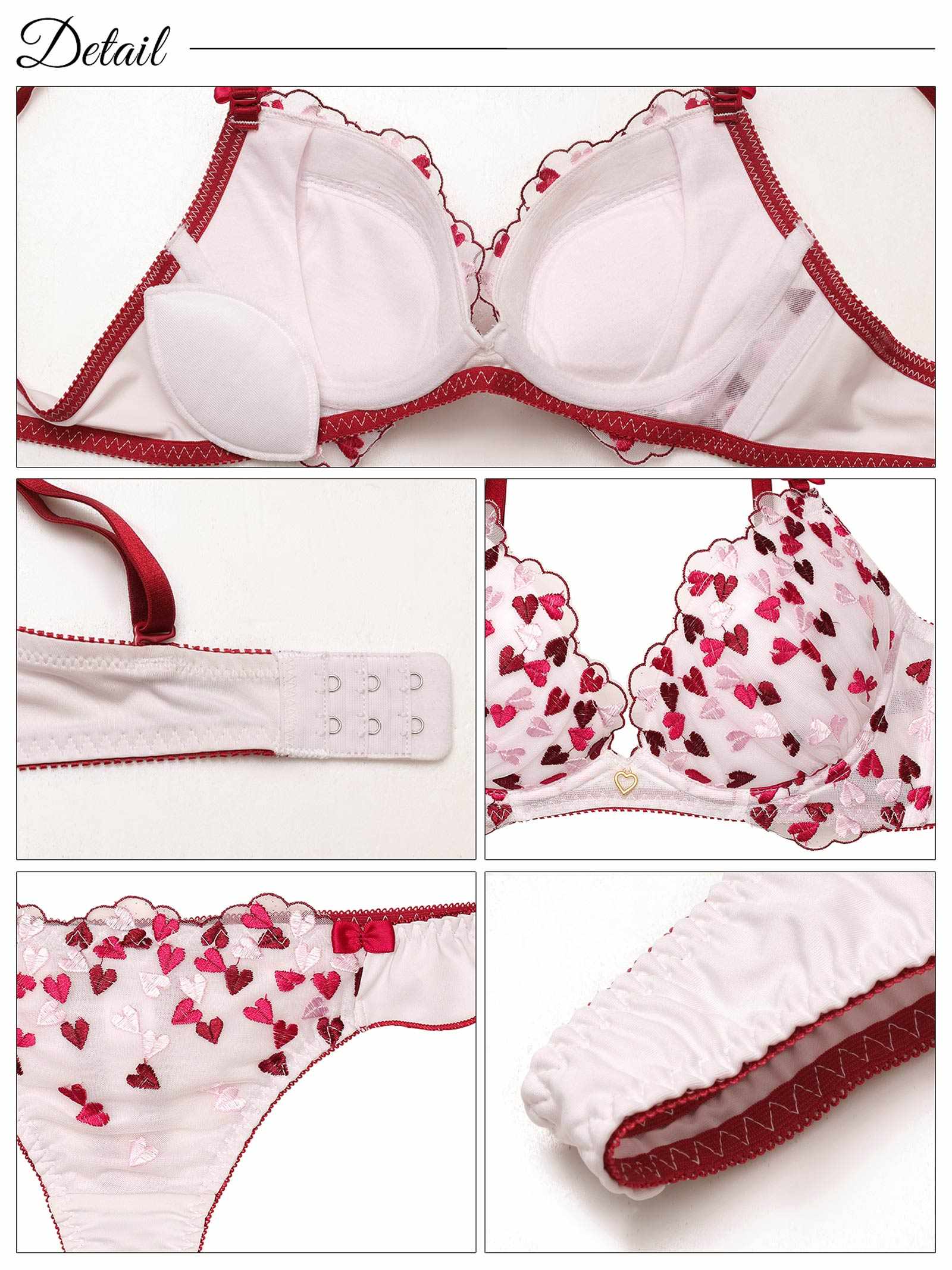 6/4新作!キューティーリボンハートブラジャー&Tバックショーツ