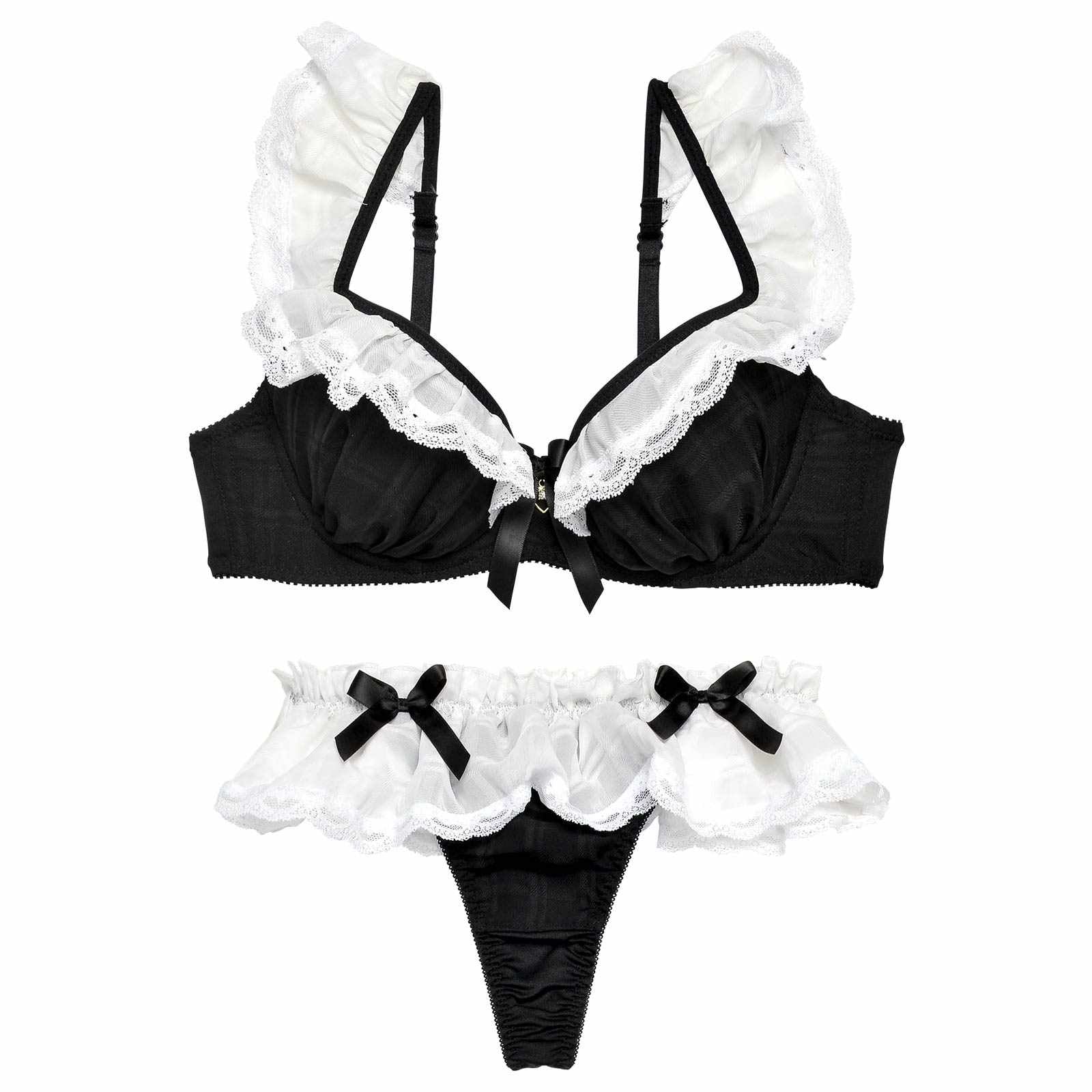 ラブリーフリルメイドブラジャー&Tバックショーツ
