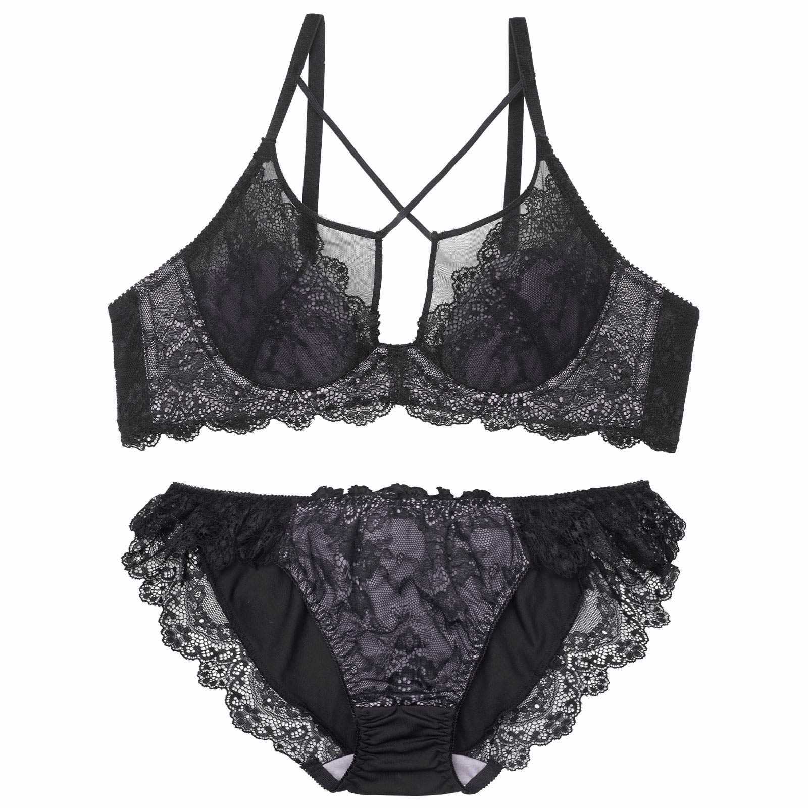 リュクスシアークロスブラジャー&フルバックショーツ